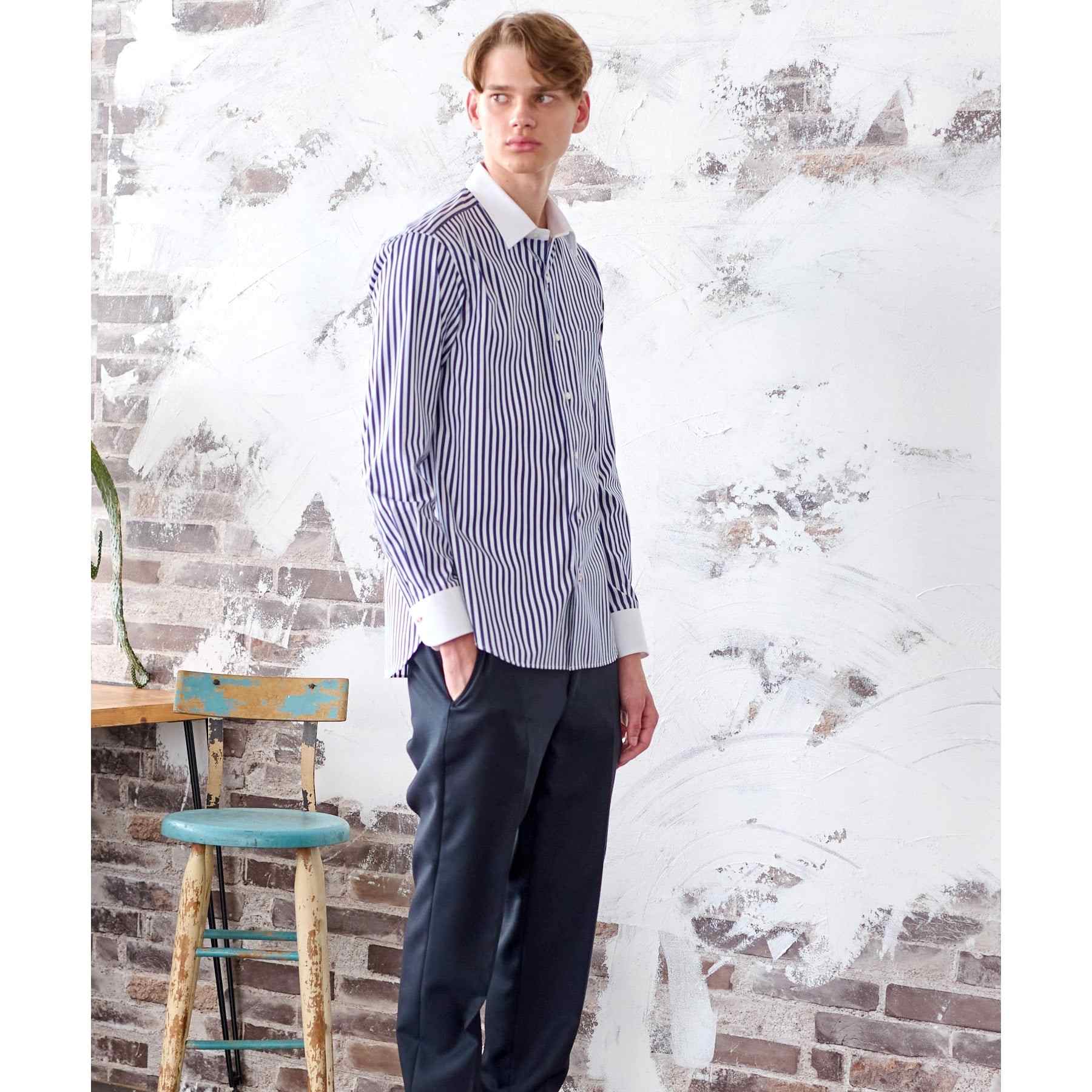 DRESSTERIOR Long Stuck Cleric Collar Shirt