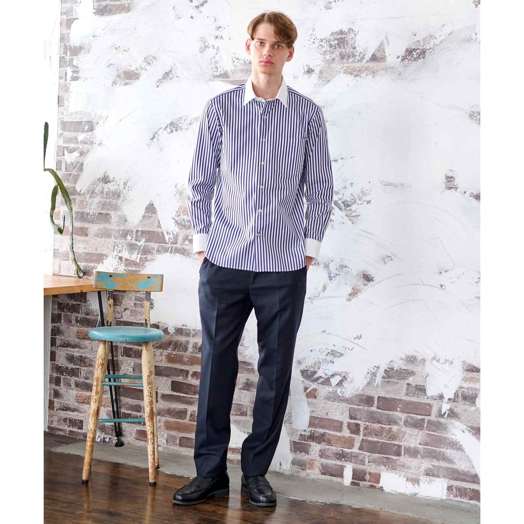 DRESSTERIOR Long Stuck Cleric Collar Shirt