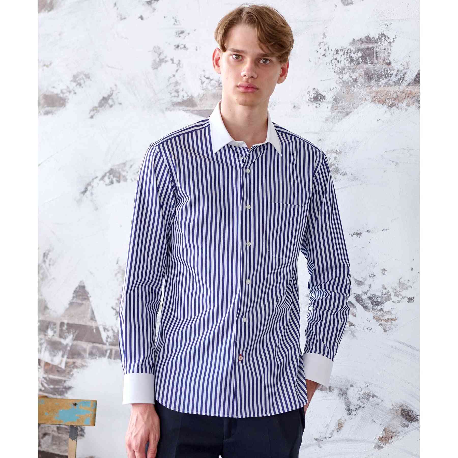 DRESSTERIOR Long Stuck Cleric Collar Shirt