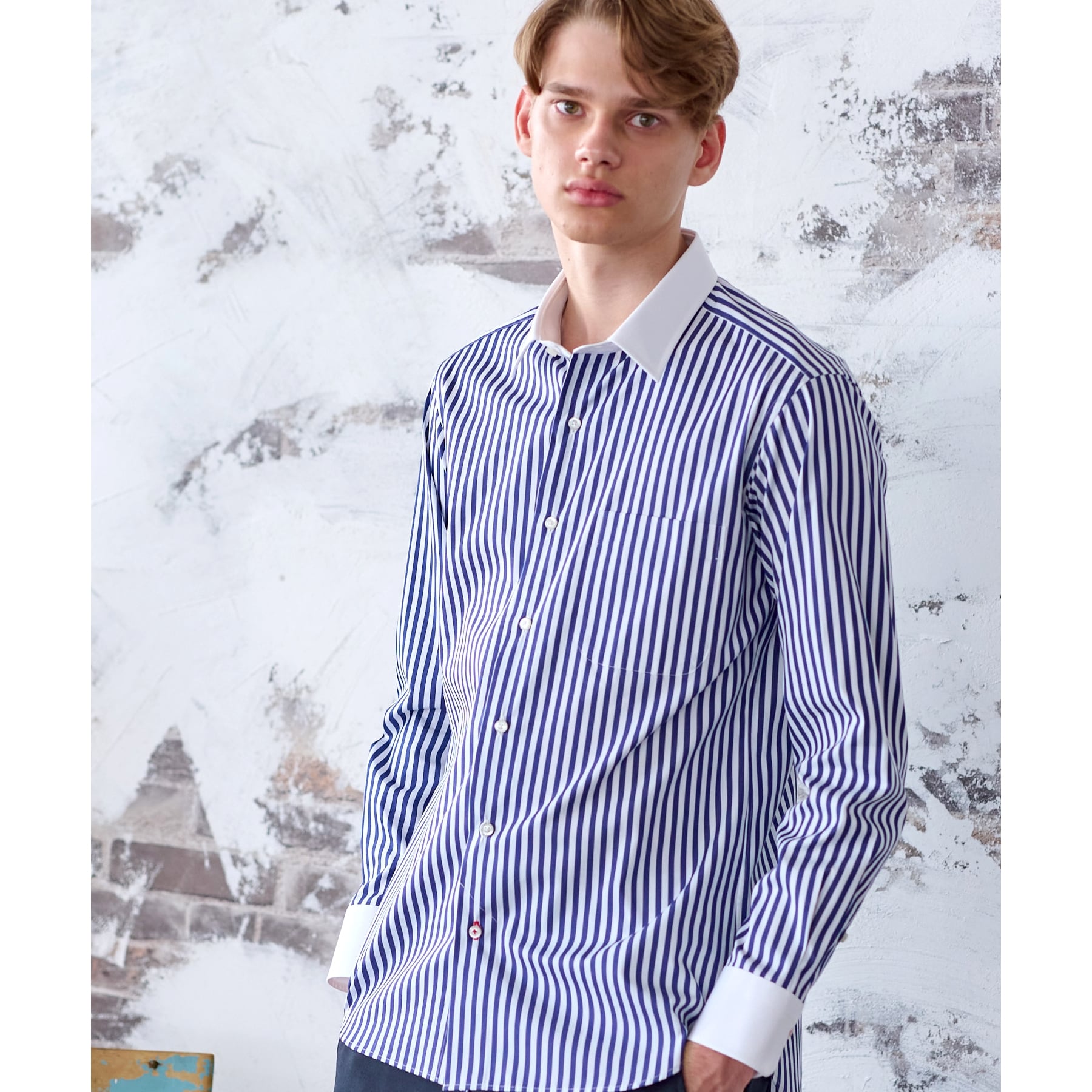 DRESSTERIOR Long Stuck Cleric Collar Shirt