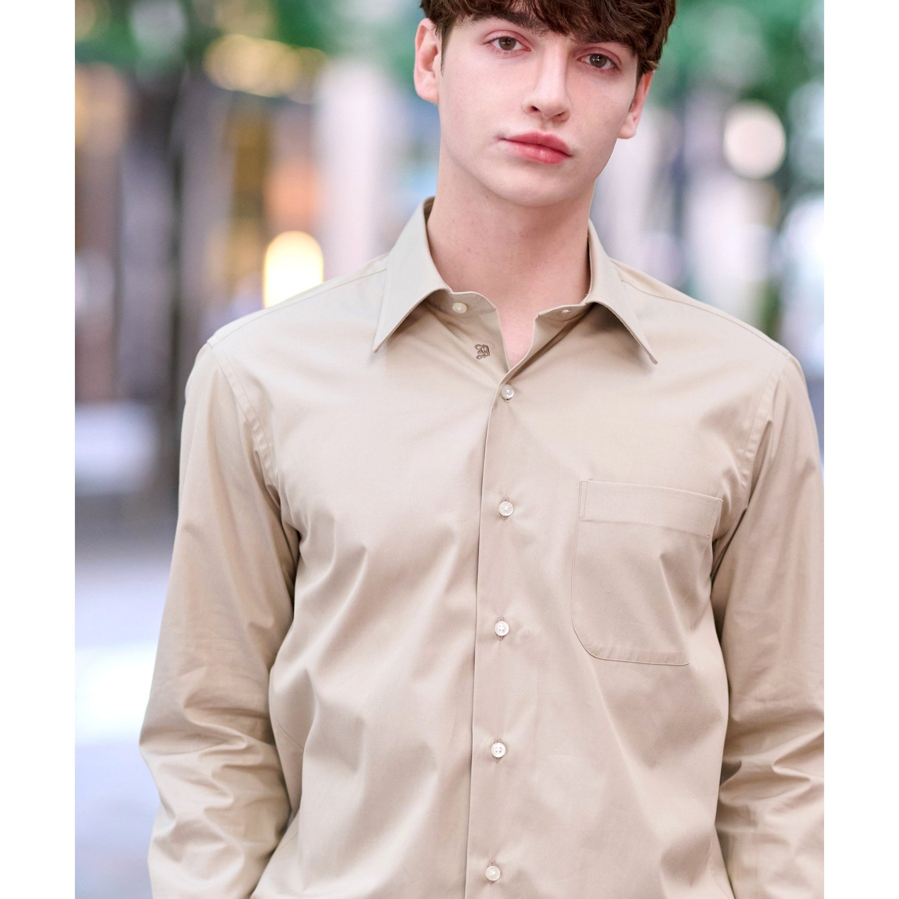 ドレステリア DRESSTERIOR レギュラカラードレスシャツ (ライトベージュ(051)) ライトベージュ(051)