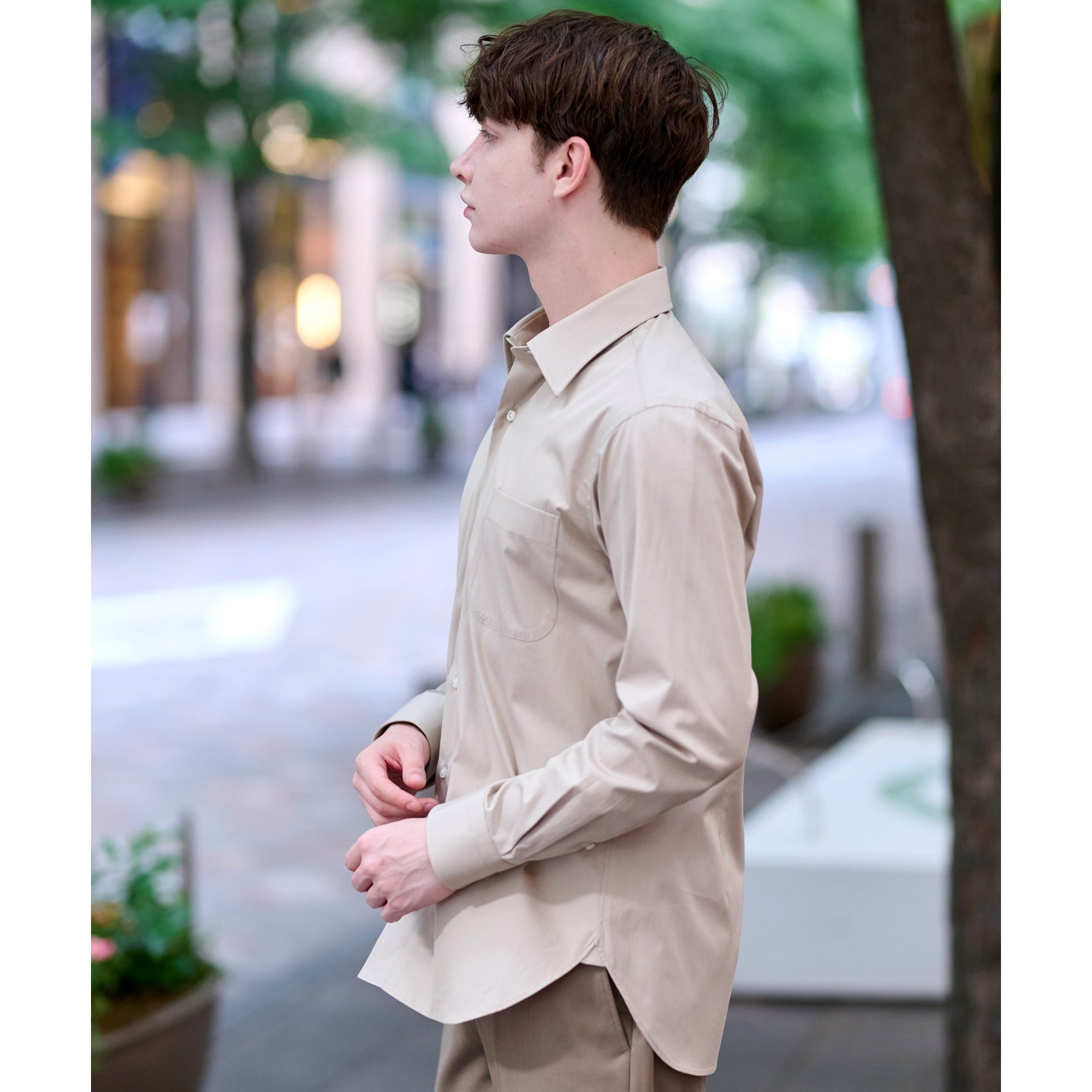 ドレステリア DRESSTERIOR レギュラカラードレスシャツ (ライトベージュ(051)) ライトベージュ(051)