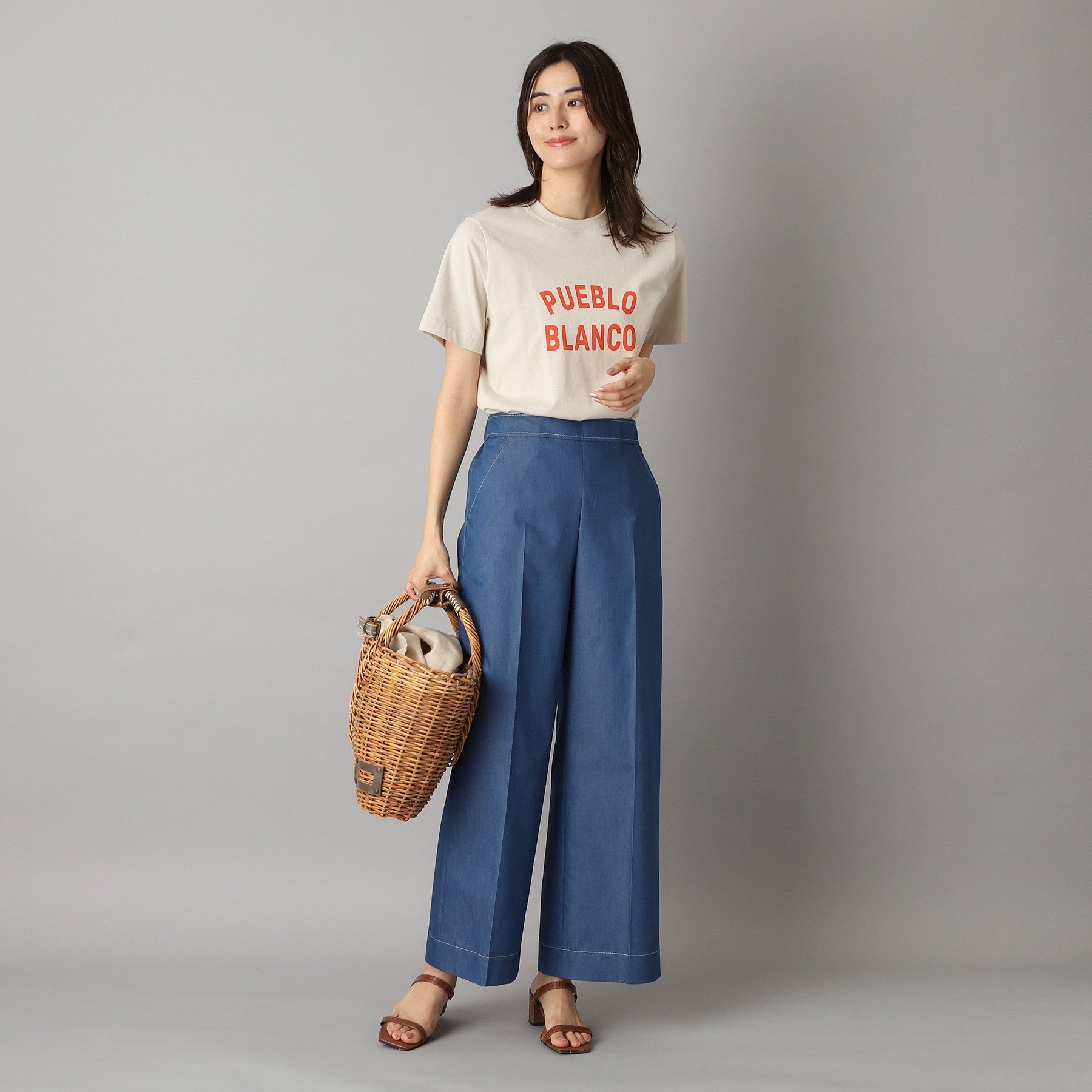 ドレステリア DRESSTERIOR イージーウエストワイドデニムパンツ (ブルー(091)) ブルー(091)