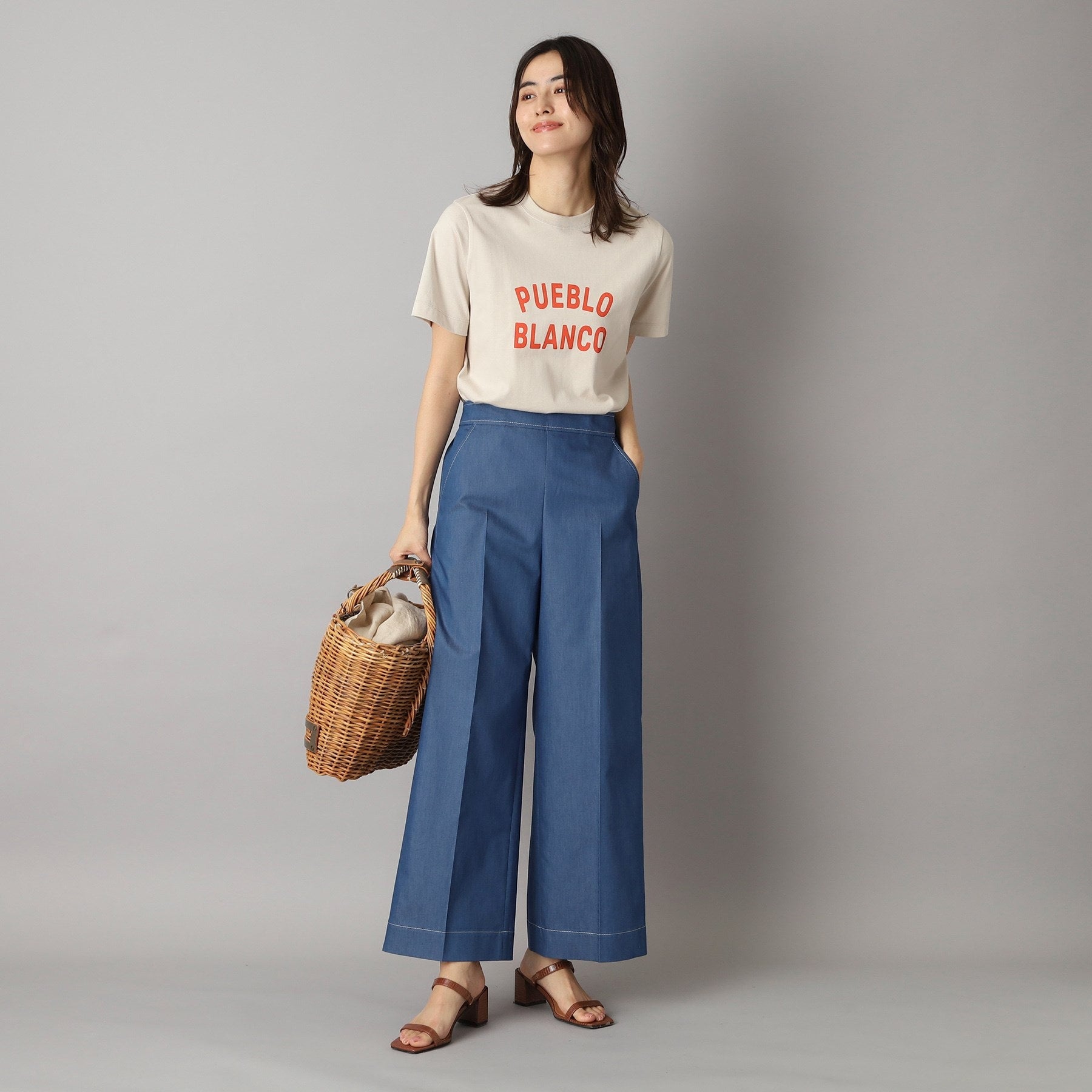 ドレステリア DRESSTERIOR イージーウエストワイドデニムパンツ (ブルー(091)) ブルー(091)