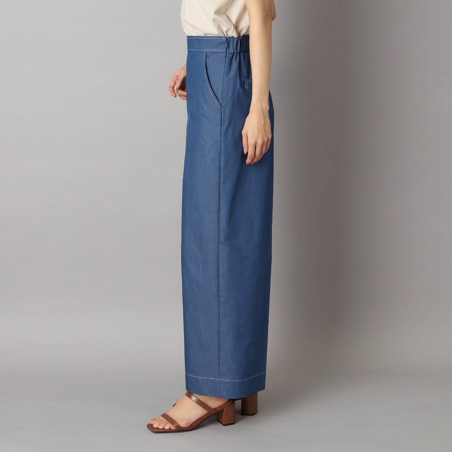 ドレステリア DRESSTERIOR イージーウエストワイドデニムパンツ (ブルー(091)) ブルー(091)
