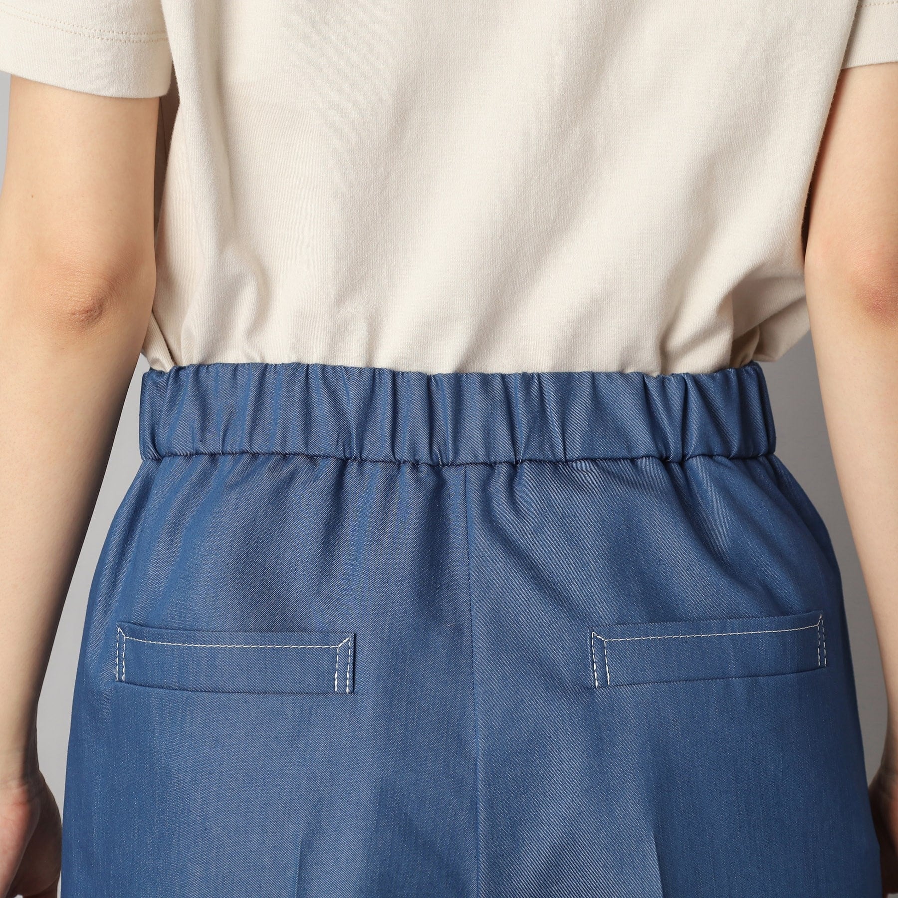 ドレステリア DRESSTERIOR イージーウエストワイドデニムパンツ (ブルー(091)) ブルー(091)