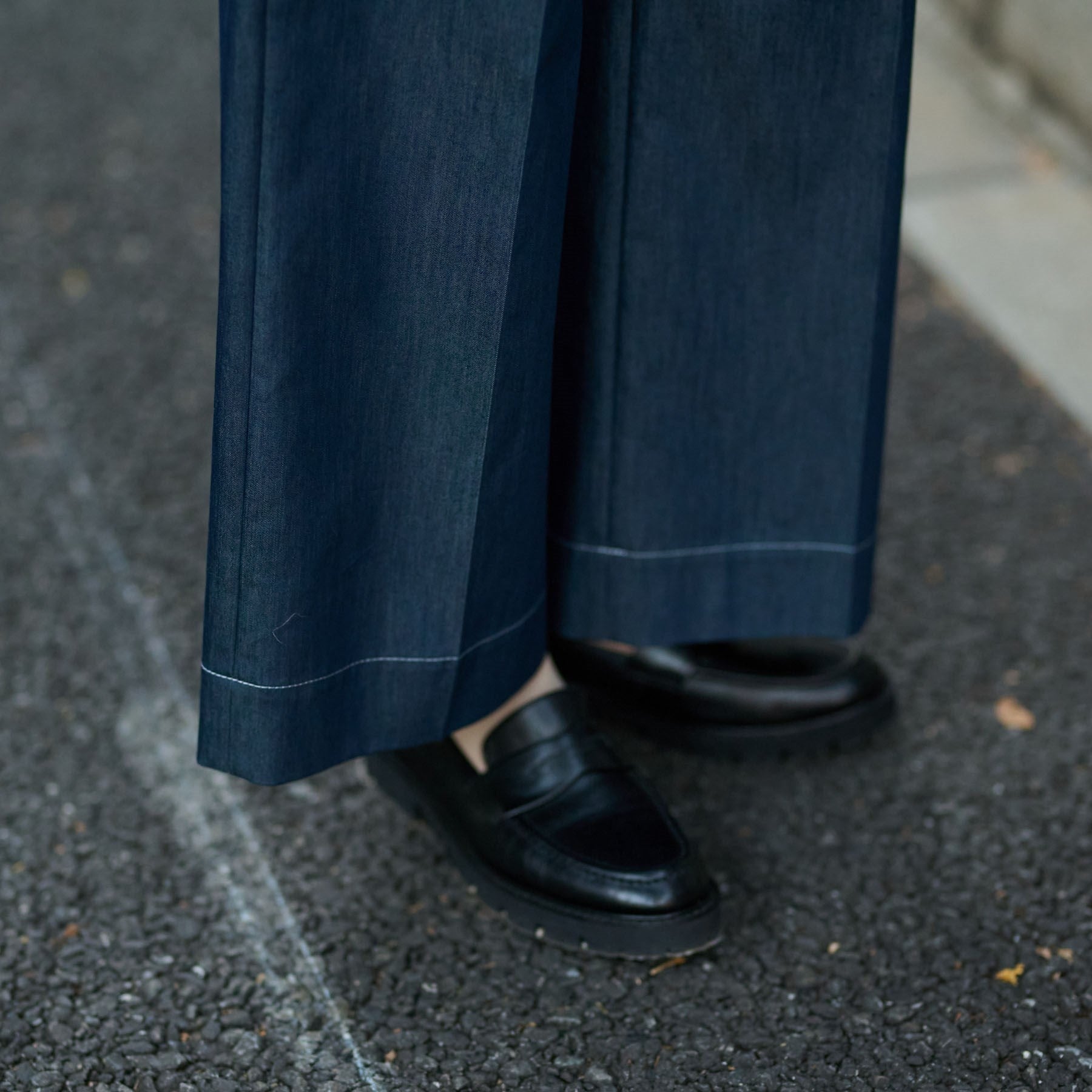 ドレステリア DRESSTERIOR イージーウエストワイドデニムパンツ (ブルー(091)) ブルー(091)