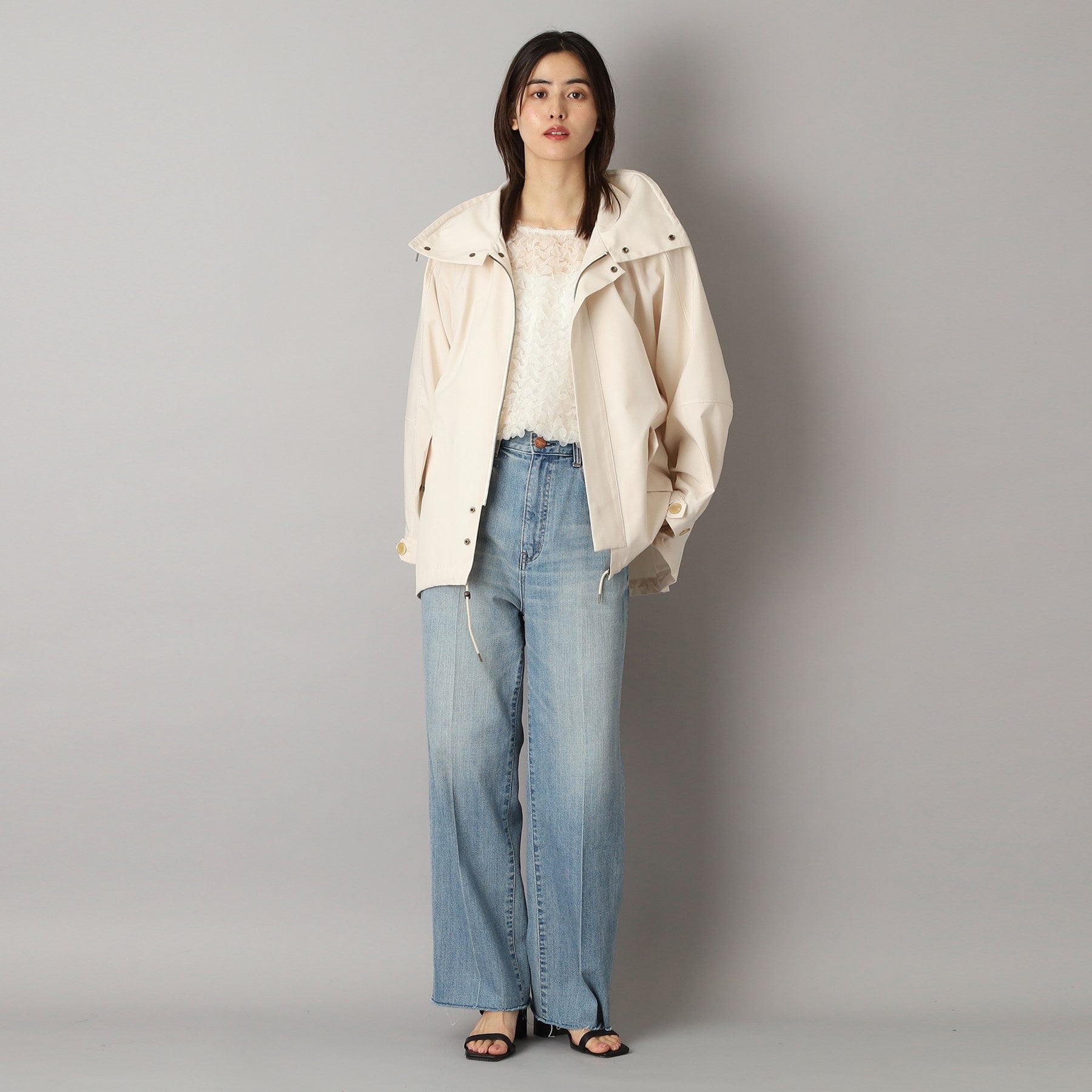 ドレステリア DRESSTERIOR VACHEMENT(ヴァシュモン)シェルタフタスタンドカラーブルゾン (グレージュ(050)) グレージュ(050)