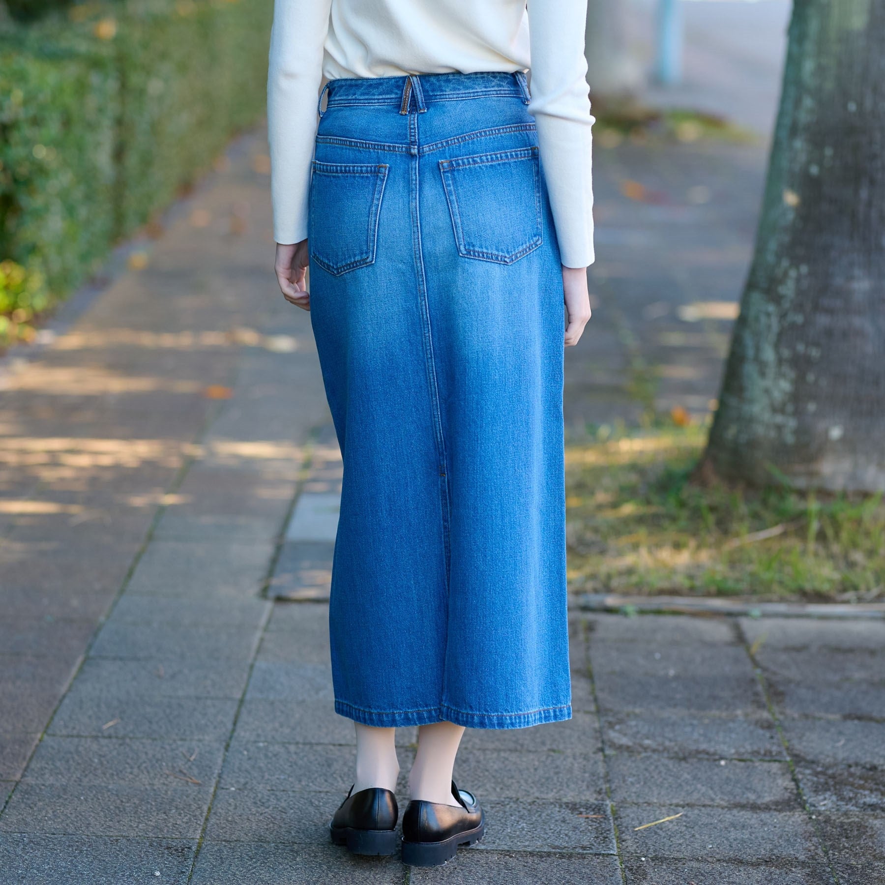 ドレステリア DRESSTERIOR デニムナロースカート (ブルー(093)) ブルー(093)