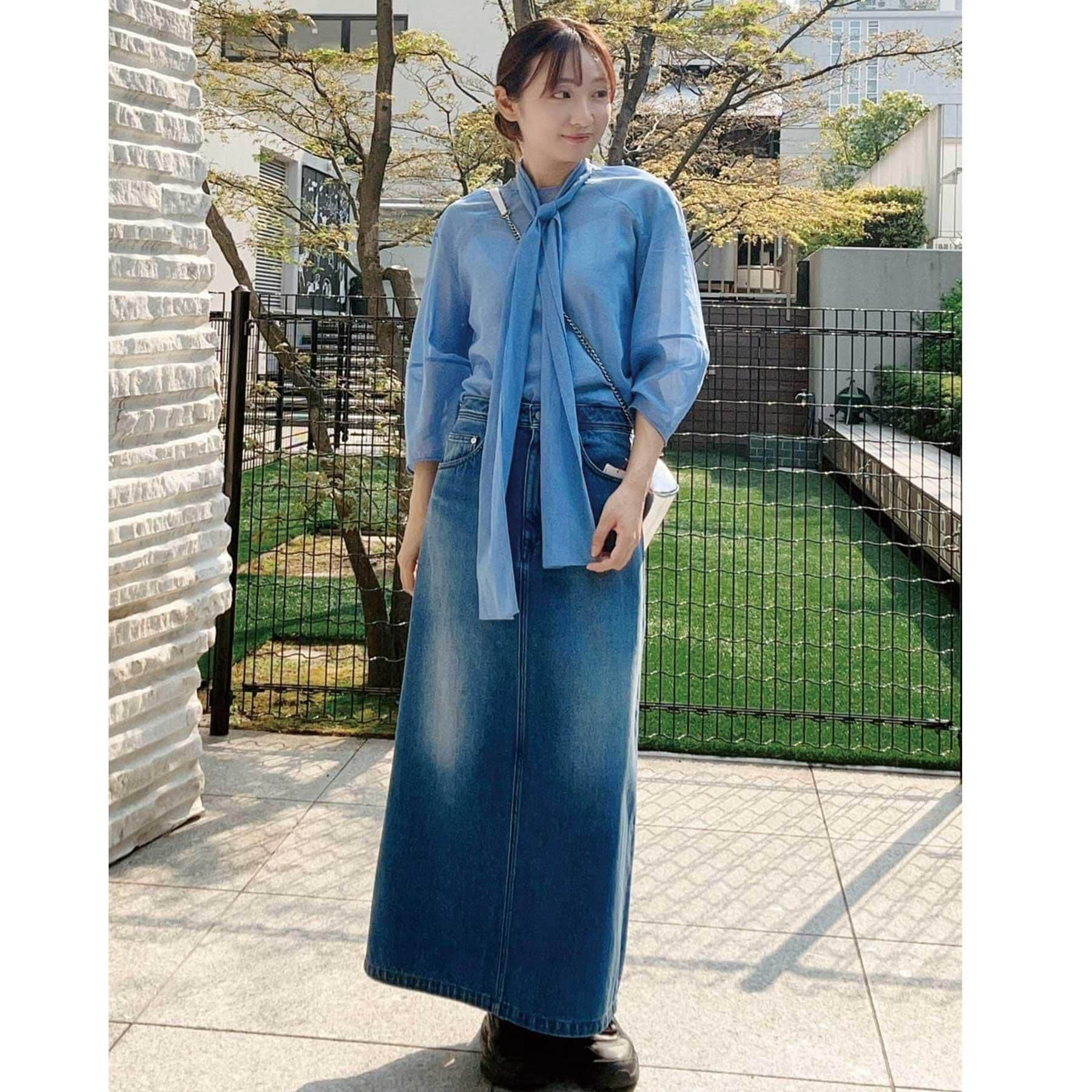 ドレステリア DRESSTERIOR デニムナロースカート (ブルー(093)) ブルー(093)