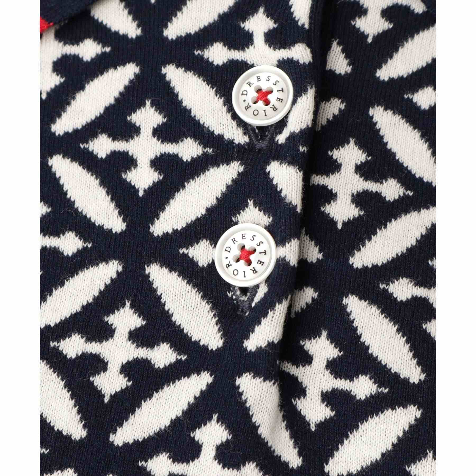 ドレステリア DRESSTERIOR オーバーラップジャカードポロニット (ネイビー(194)) ネイビー(194)