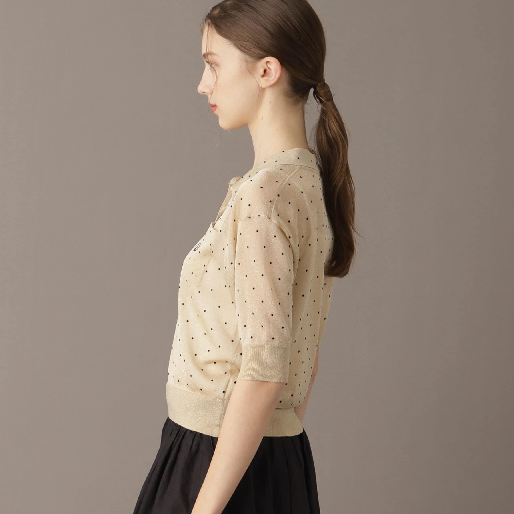 ドレステリア DRESSTERIOR ドットシアーポロ (ベージュ(152)) ベージュ(152)