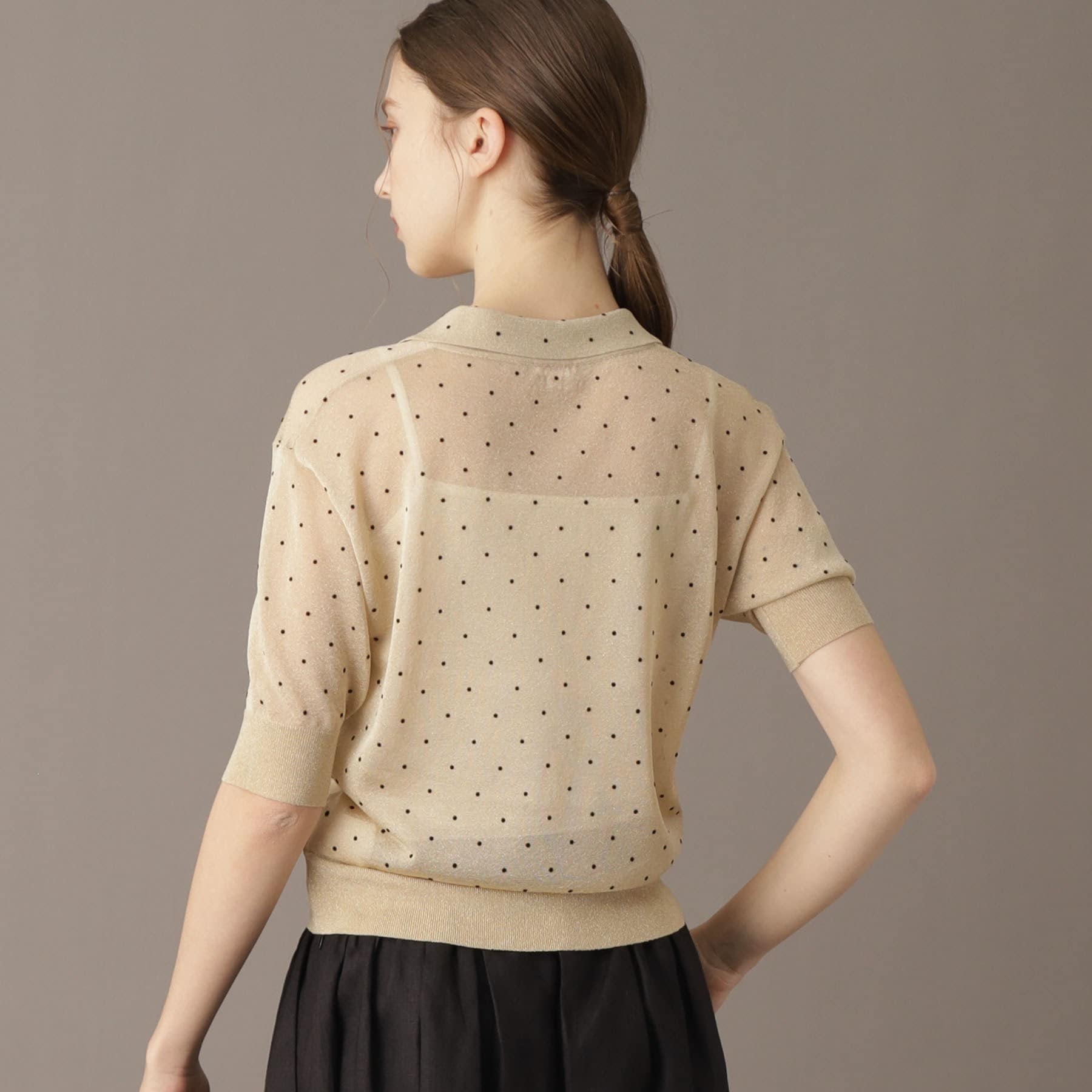 ドレステリア DRESSTERIOR ドットシアーポロ (ベージュ(152)) ベージュ(152)