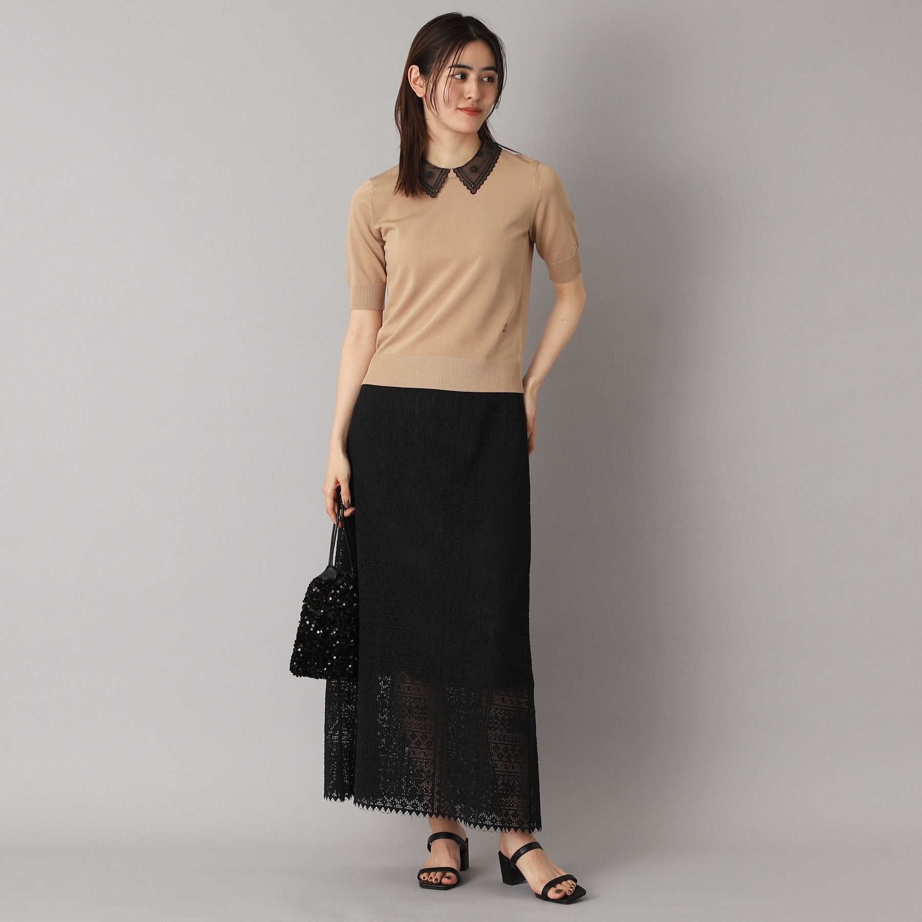 ドレステリア DRESSTERIOR オーガニックコットンブレンドレーススカート (オフホワイト(003)) オフホワイト(003)