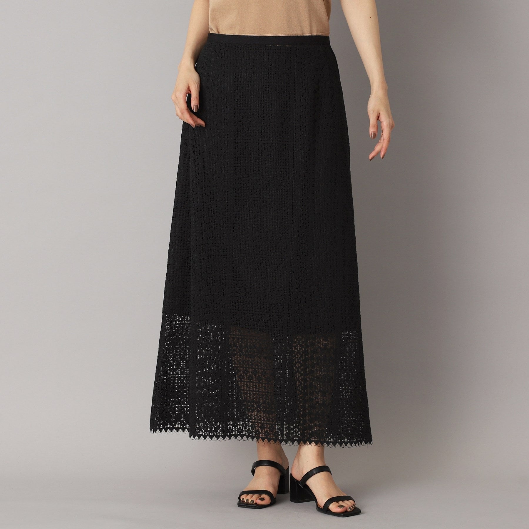 ドレステリア DRESSTERIOR オーガニックコットンブレンドレーススカート (オフホワイト(003)) オフホワイト(003)