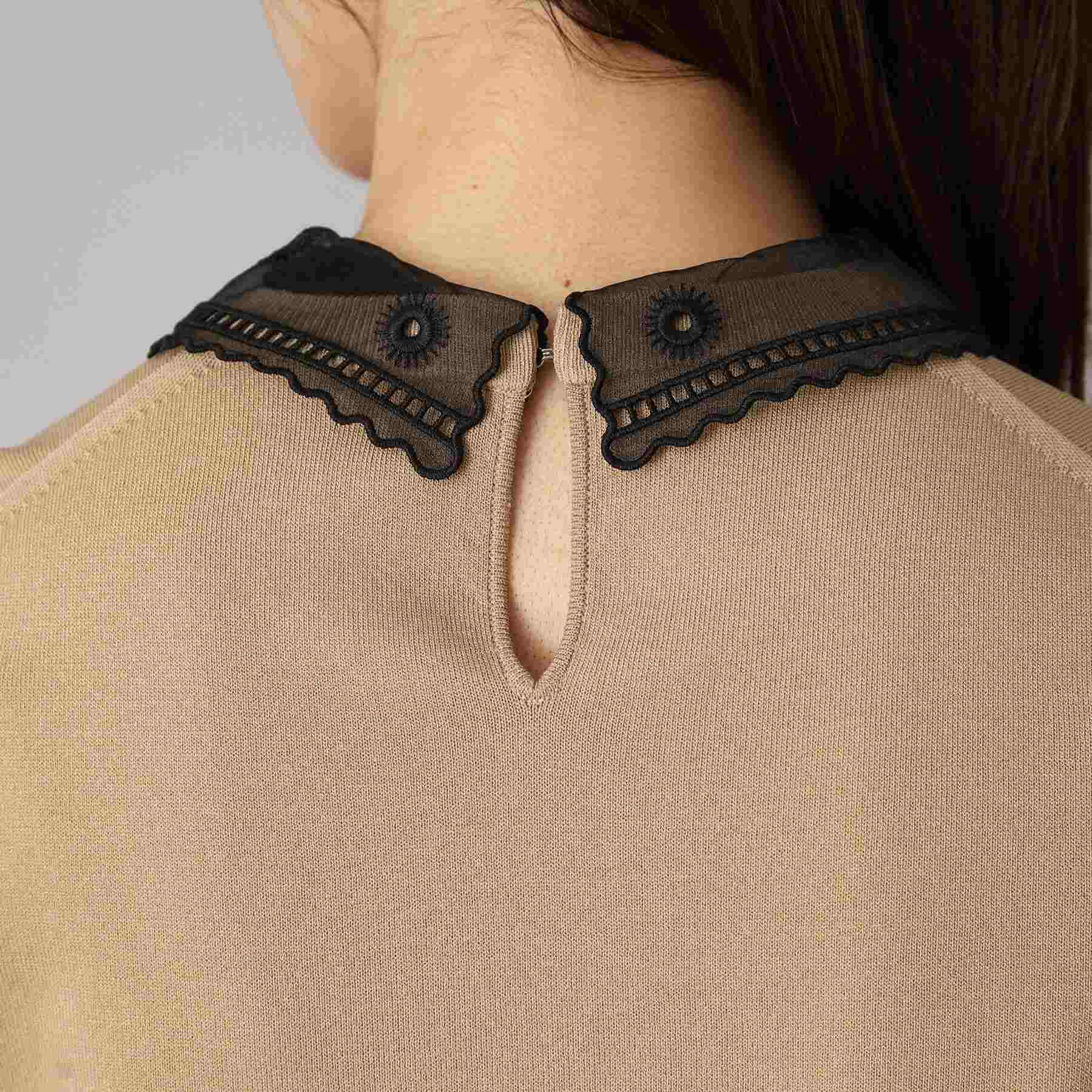 ドレステリア DRESSTERIOR エンブロイダリーカラーニット (ネイビー(094)) ネイビー(094)