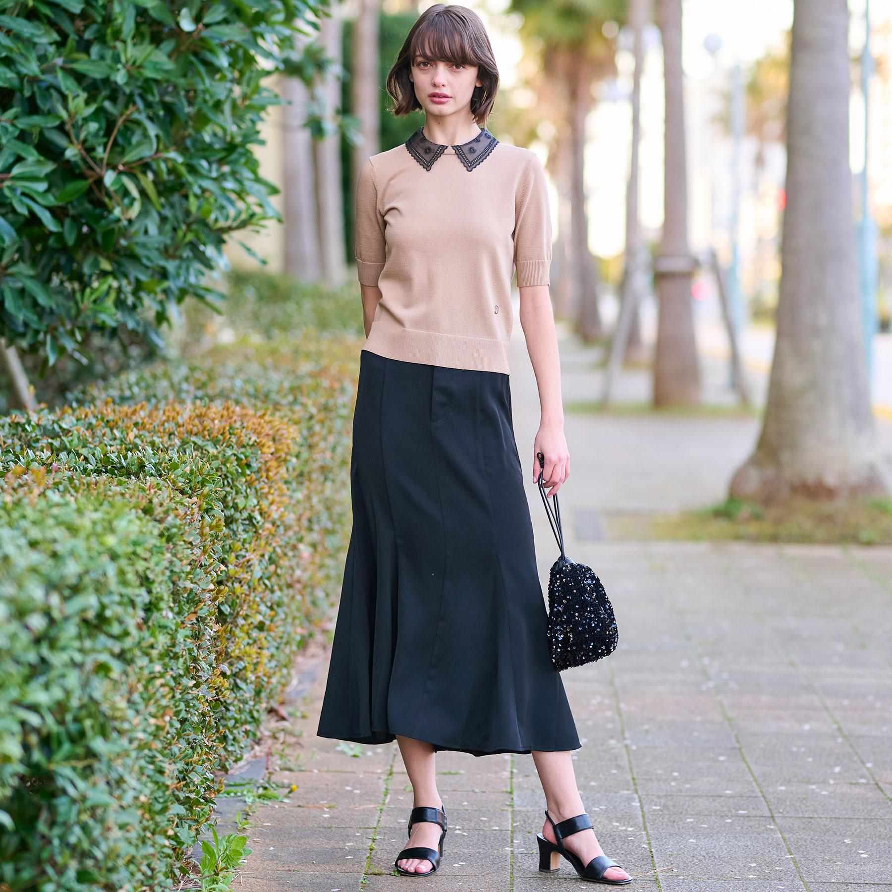 ドレステリア DRESSTERIOR エンブロイダリーカラーニット (ネイビー(094)) ネイビー(094)