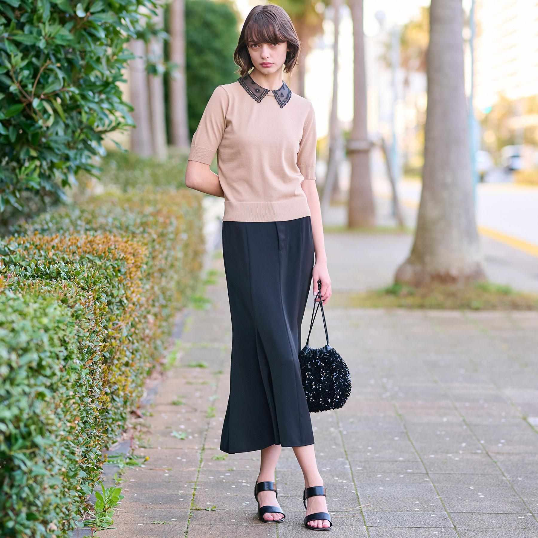 ドレステリア DRESSTERIOR エンブロイダリーカラーニット (ネイビー(094)) ネイビー(094)