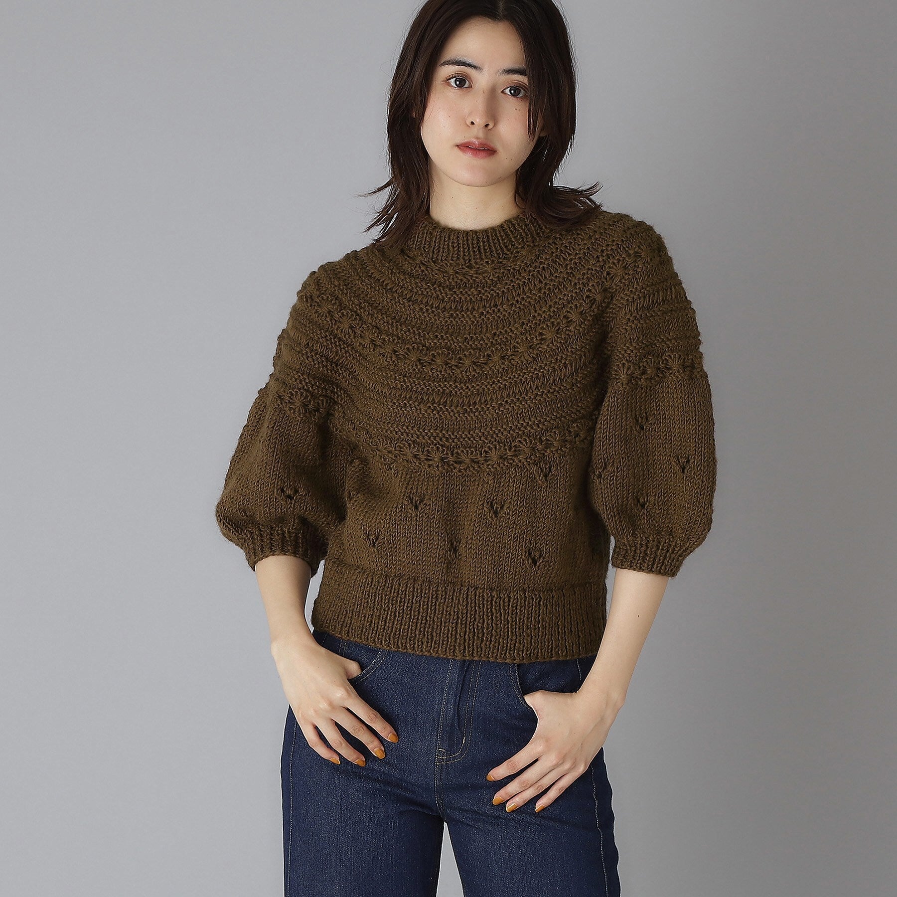 ドレステリア DRESSTERIOR Pheeta(フィータ)Clara ハーフスリーブニット (モカブラウン(042)) モカブラウン(042)