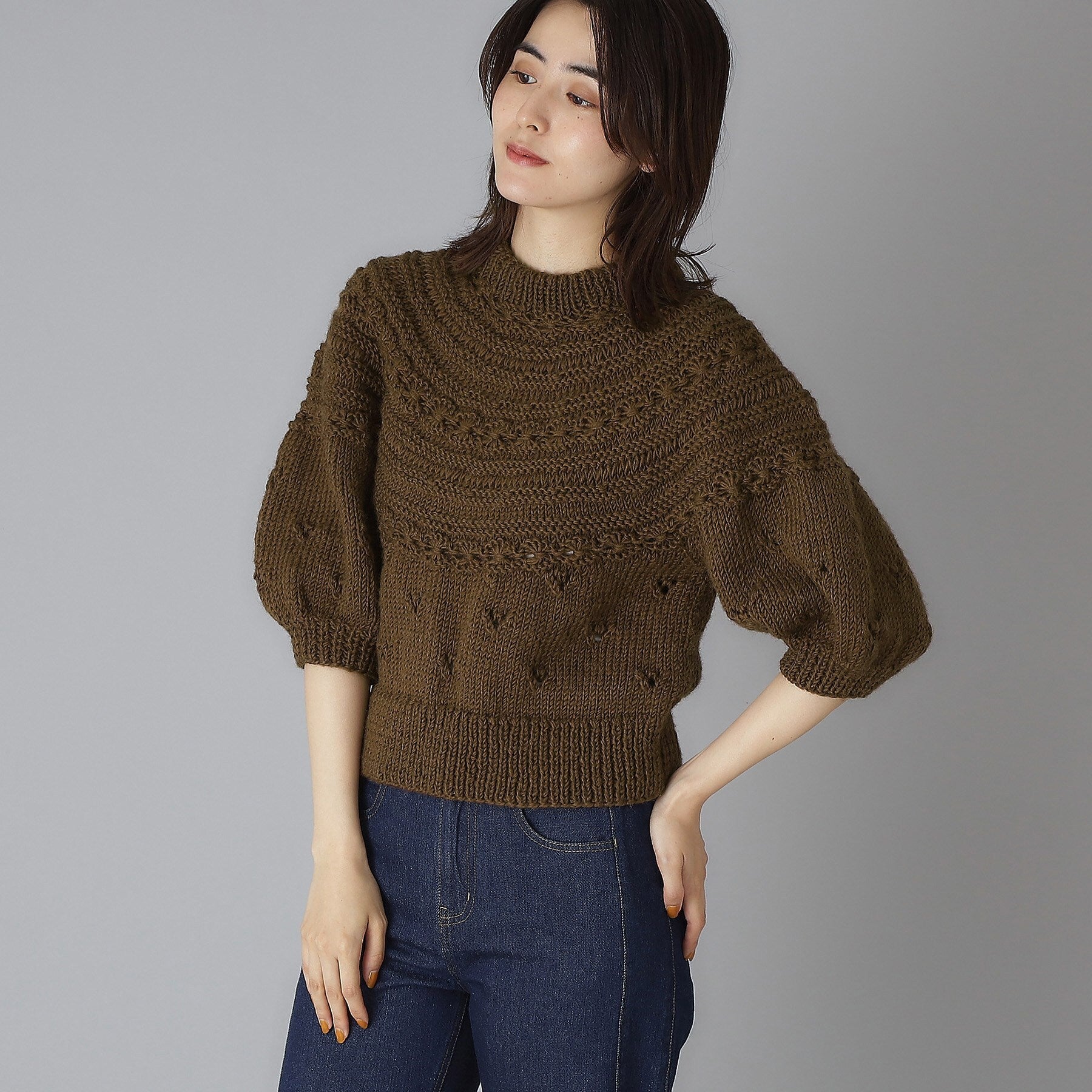 ドレステリア DRESSTERIOR Pheeta(フィータ)Clara ハーフスリーブニット (モカブラウン(042)) モカブラウン(042)