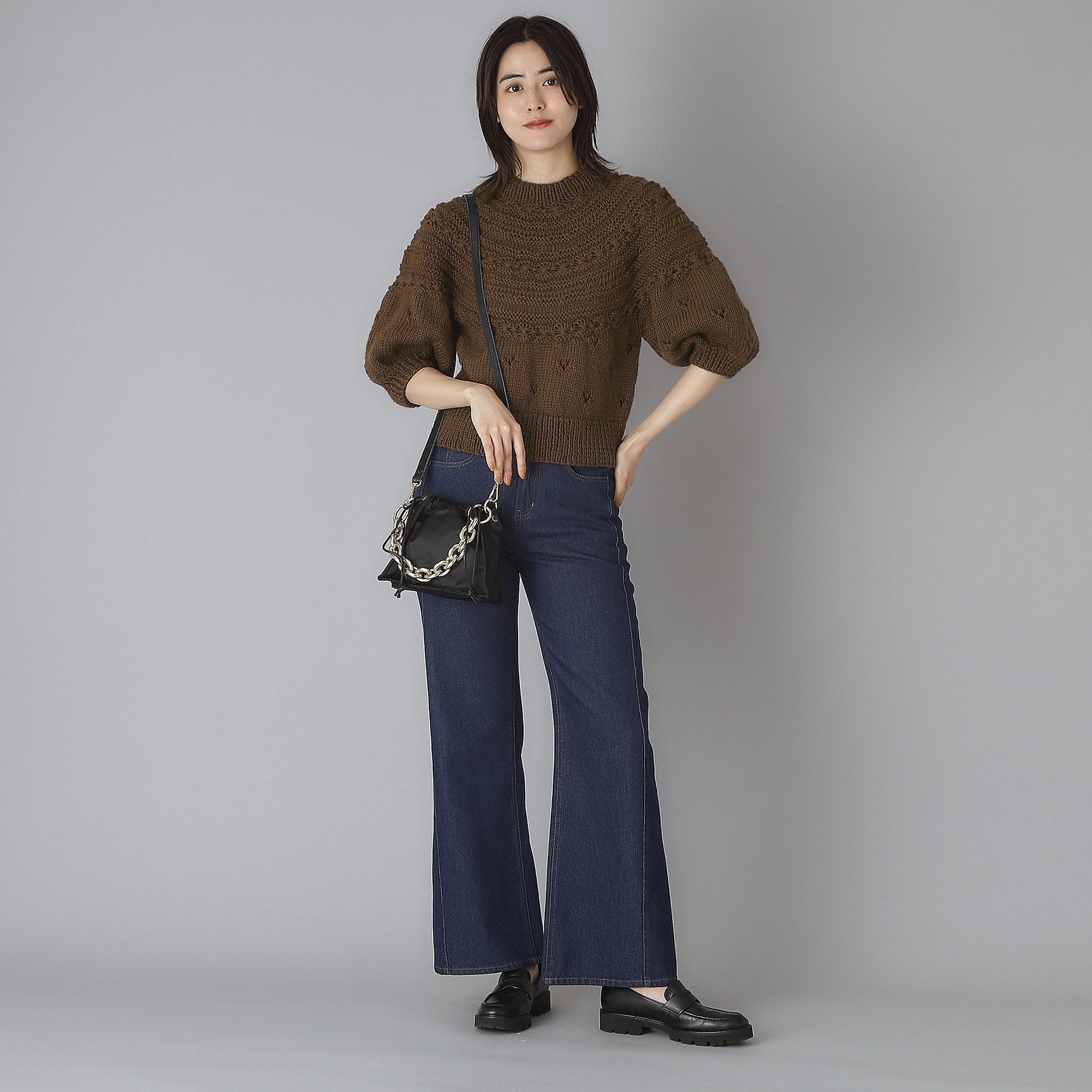 ドレステリア DRESSTERIOR Pheeta(フィータ)Clara ハーフスリーブニット (モカブラウン(042)) モカブラウン(042)