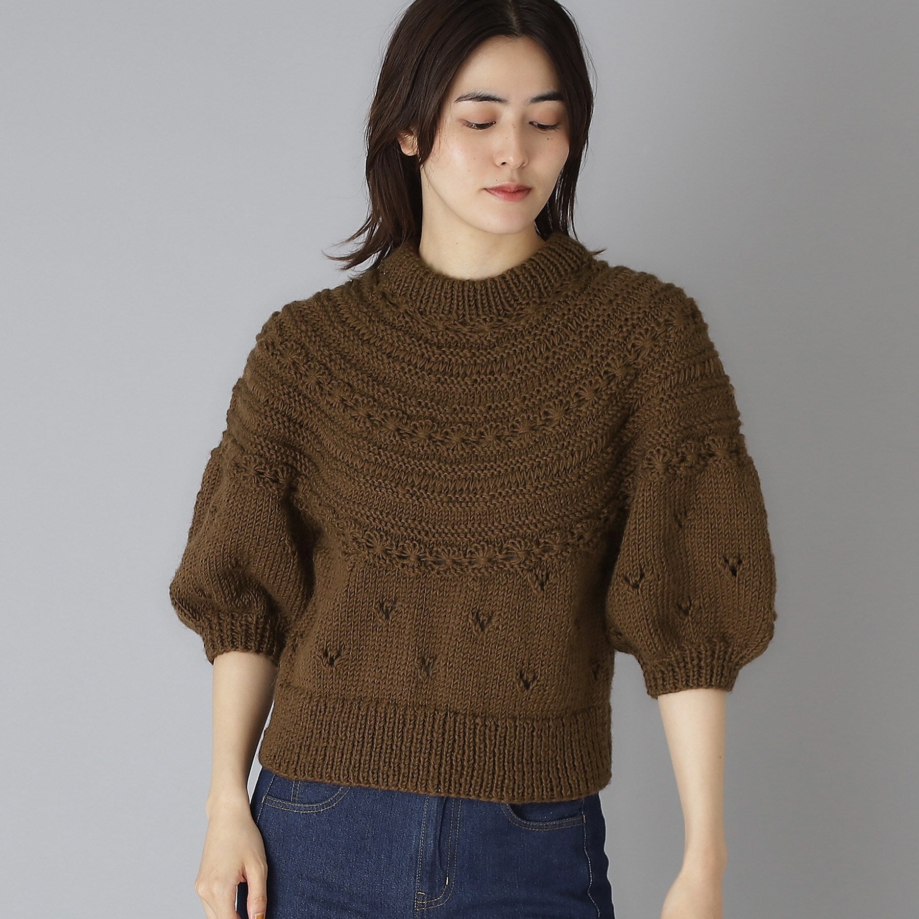 ドレステリア DRESSTERIOR Pheeta(フィータ)Clara ハーフスリーブニット (モカブラウン(042)) モカブラウン(042)