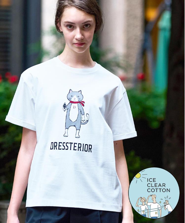 ドレステリア DRESSTERIOR アイスクリアコットンキャットTシャツ (ホワイト(001)) ホワイト(001)