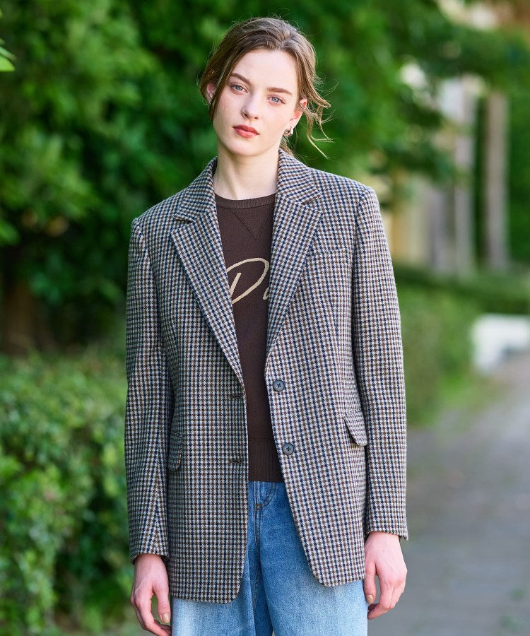 ドレステリア DRESSTERIOR ガンクラブチェックシングルジャケット (ブラウン(243)) ブラウン(243)