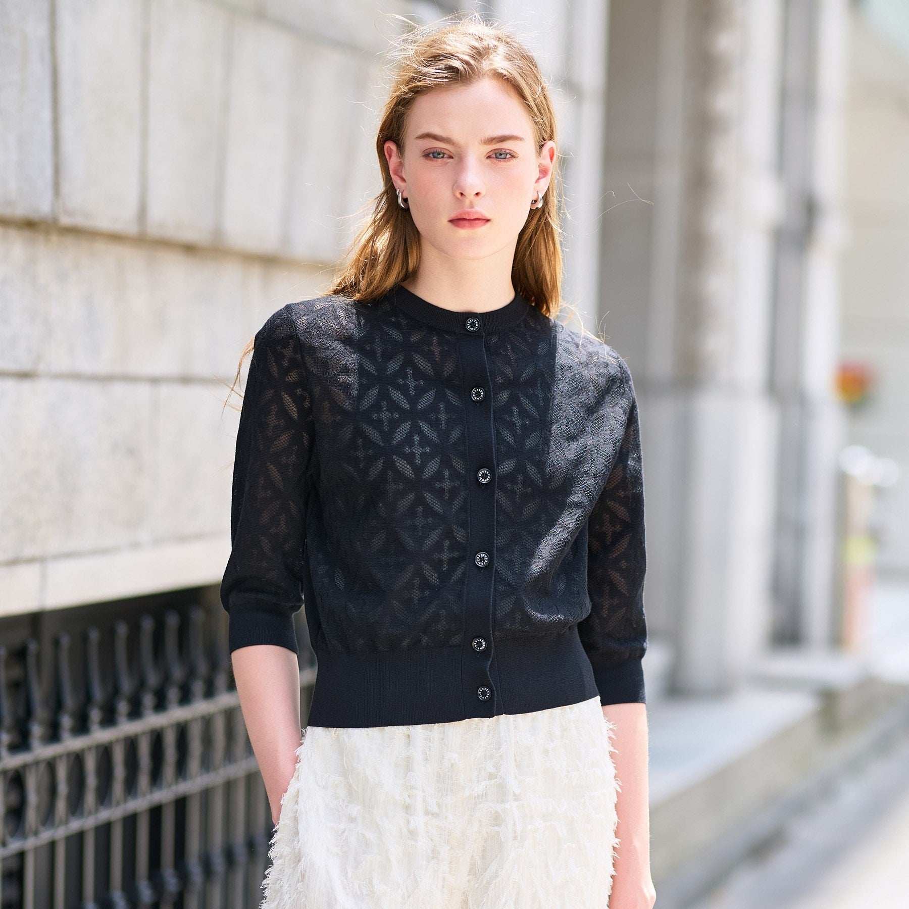 ドレステリア DRESSTERIOR オーバーラップレースハーフスリーブ (ブラック(019)) ブラック(019)