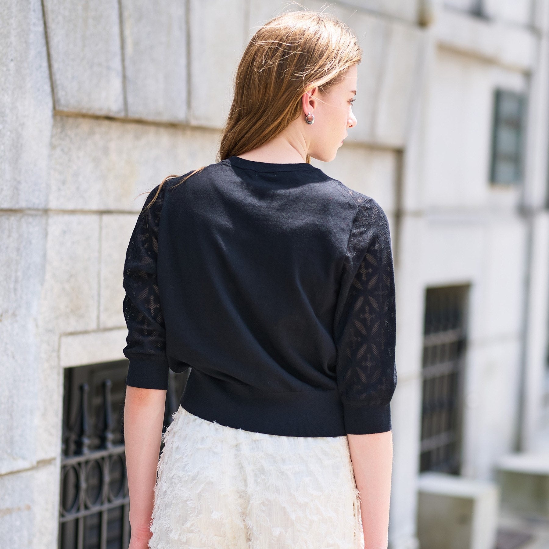 ドレステリア DRESSTERIOR オーバーラップレースハーフスリーブ (ブラック(019)) ブラック(019)