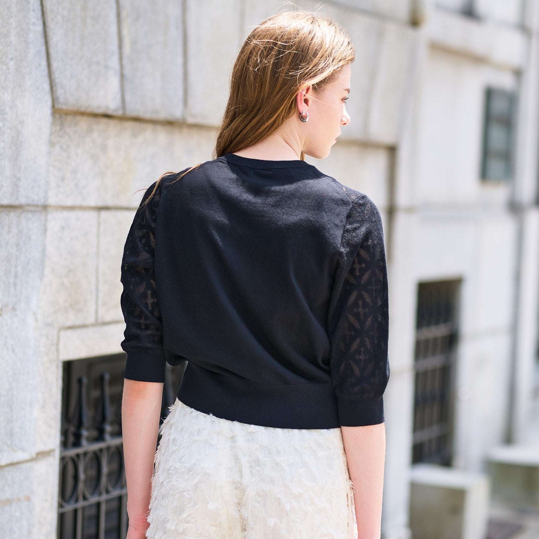 ドレステリア DRESSTERIOR オーバーラップレースハーフスリーブ (ブラック(019)) ブラック(019)