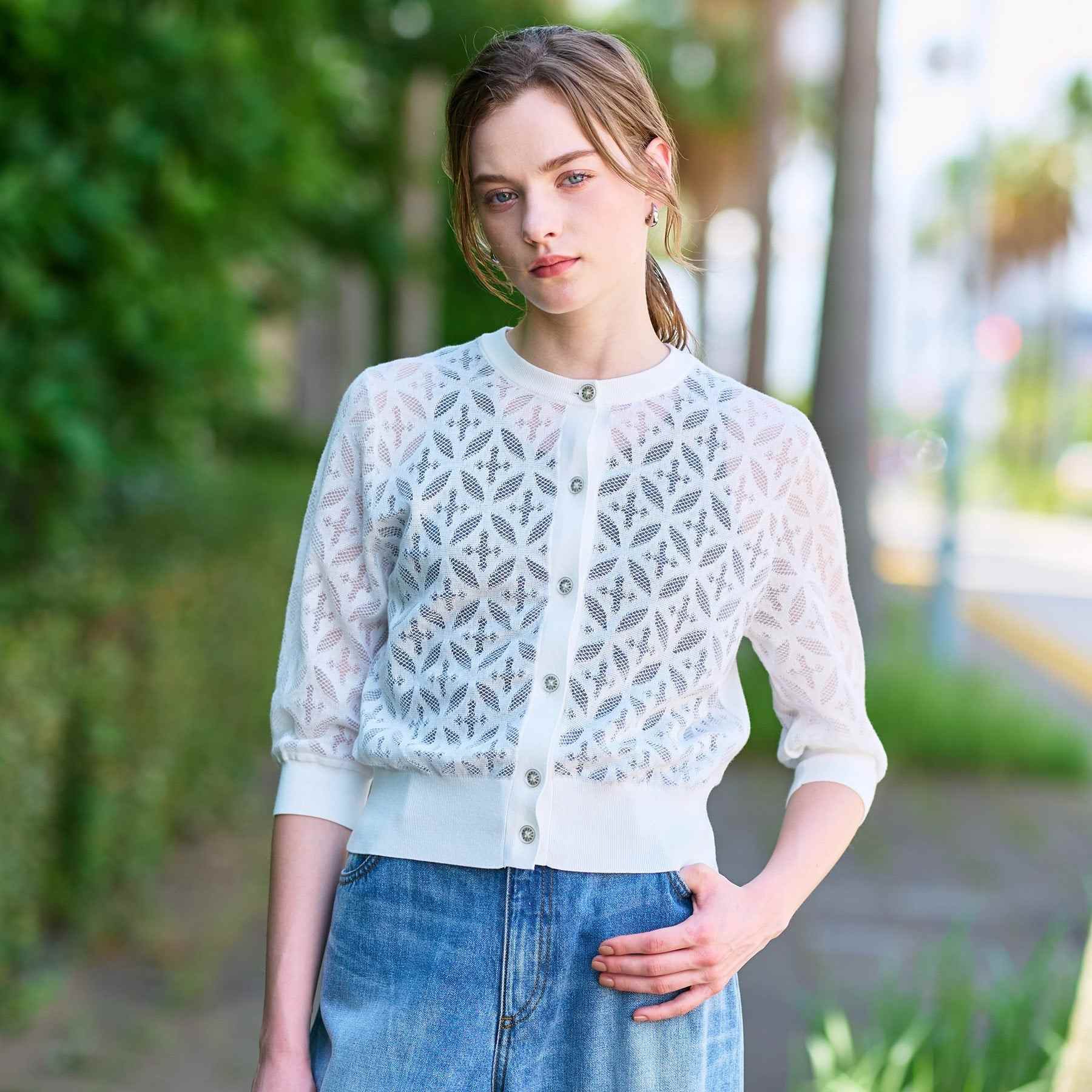 ドレステリア DRESSTERIOR オーバーラップレースハーフスリーブ (ブラック(019)) ブラック(019)