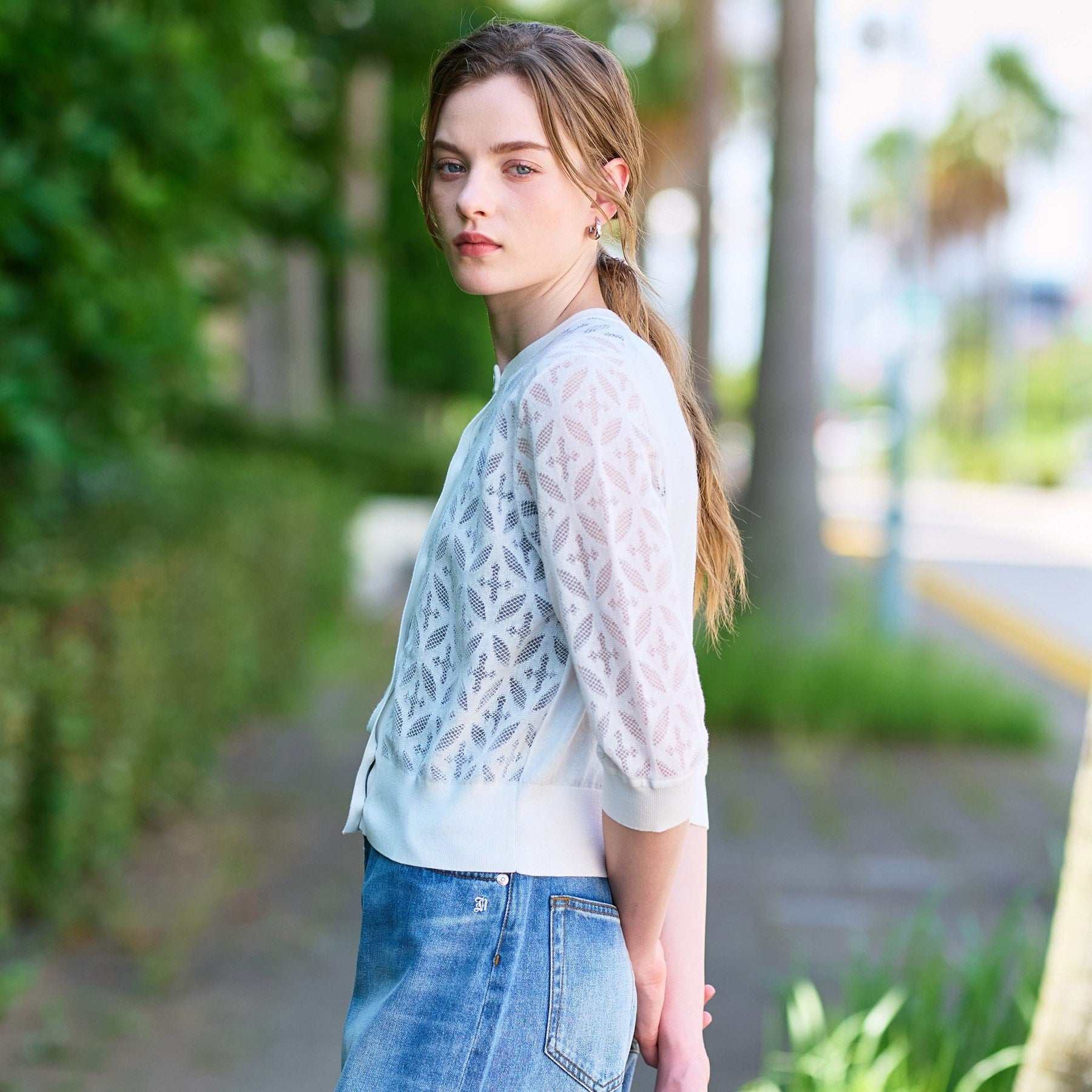 ドレステリア DRESSTERIOR オーバーラップレースハーフスリーブ (ブラック(019)) ブラック(019)