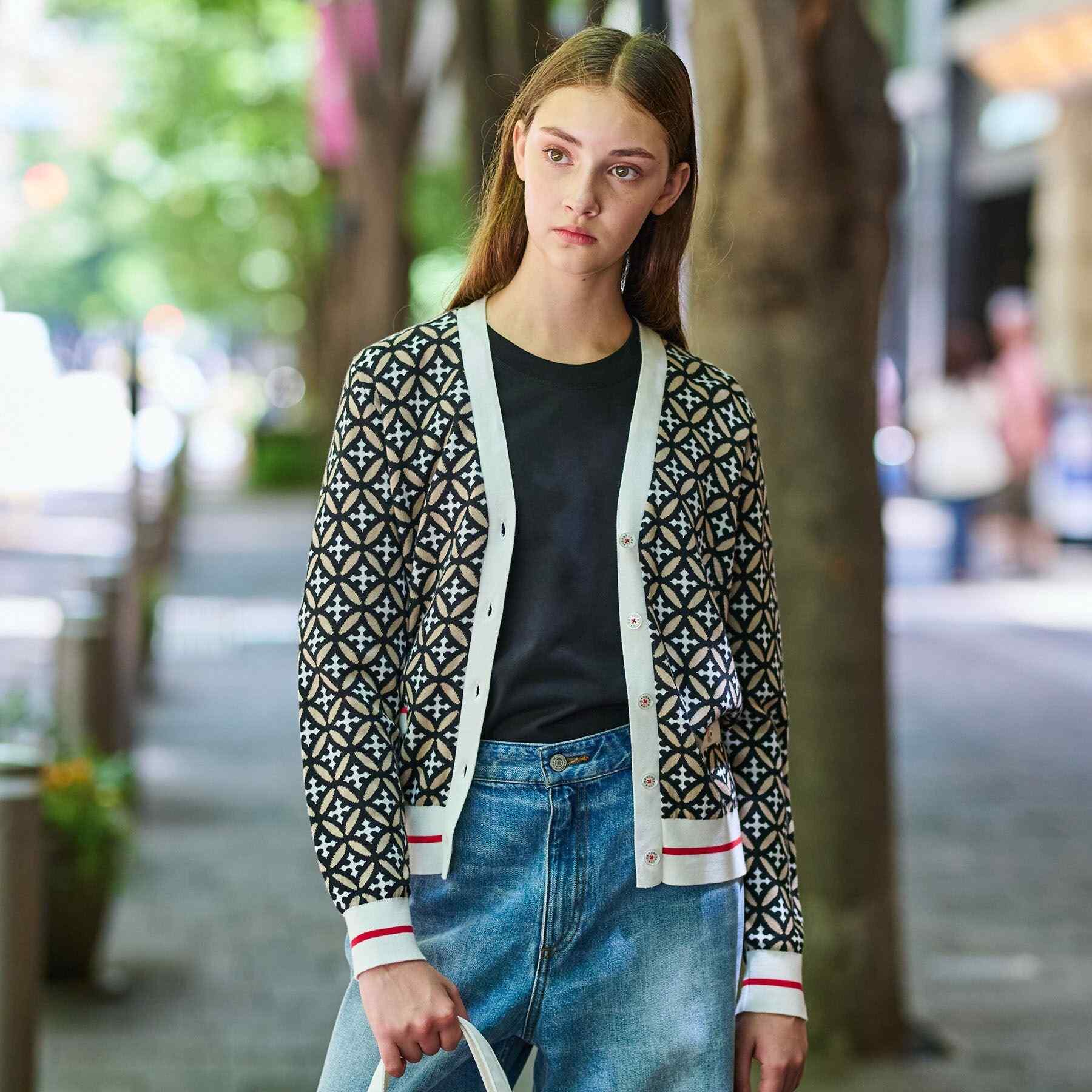 ドレステリア DRESSTERIOR オーバーラップサークルVネックカーディガン (ベージュ(152)) ベージュ(152)