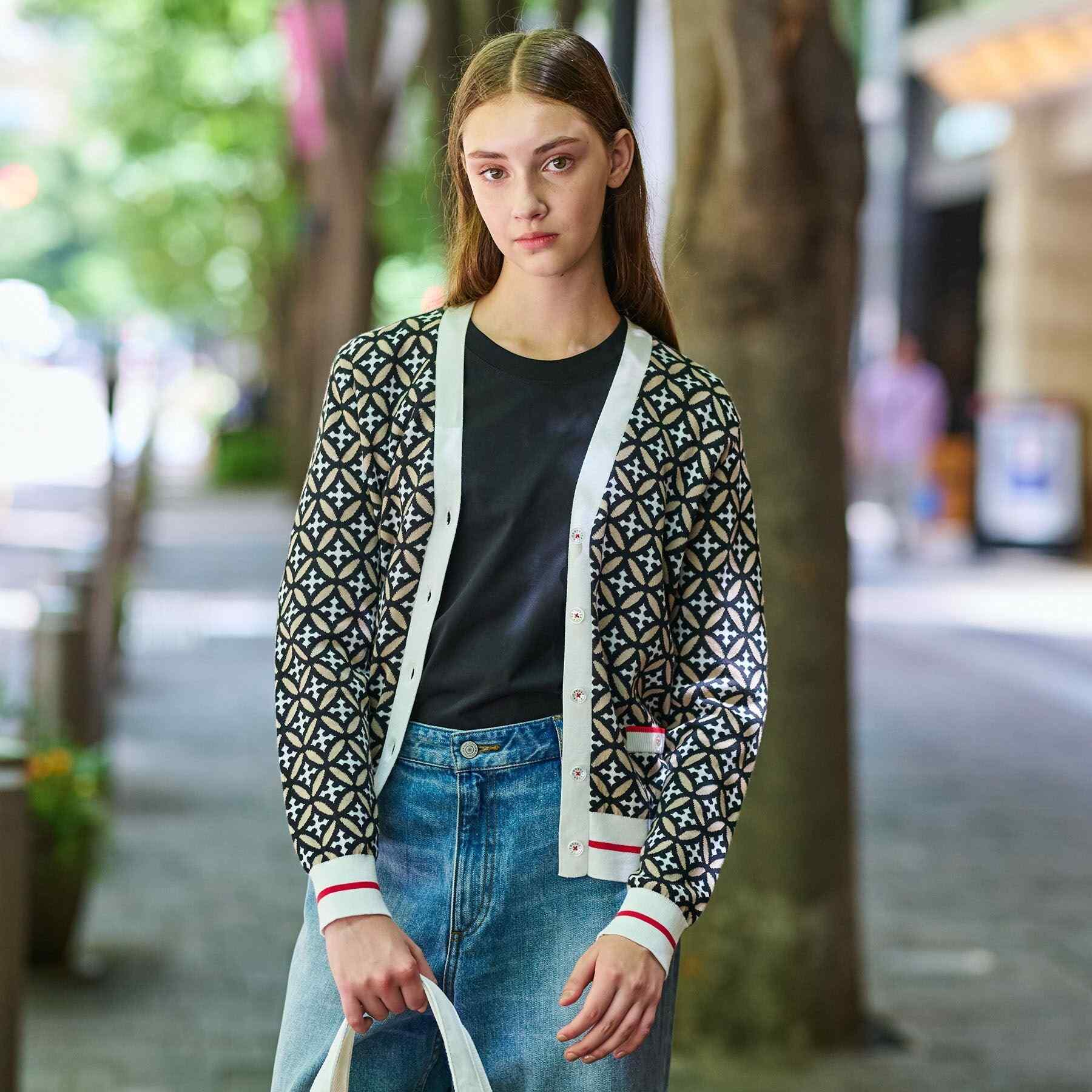 ドレステリア DRESSTERIOR オーバーラップサークルVネックカーディガン (ベージュ(152)) ベージュ(152)