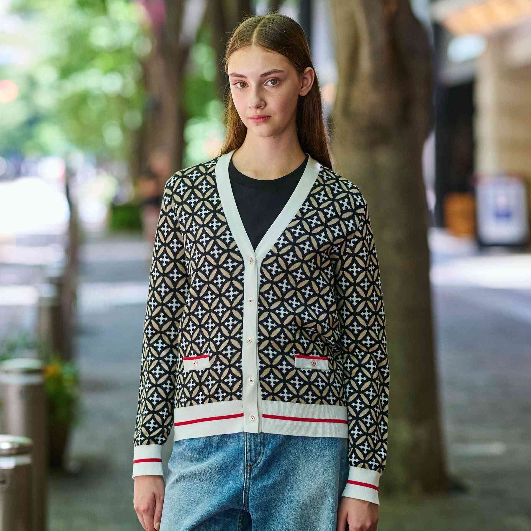 ドレステリア DRESSTERIOR オーバーラップサークルVネックカーディガン (ベージュ(152)) ベージュ(152)