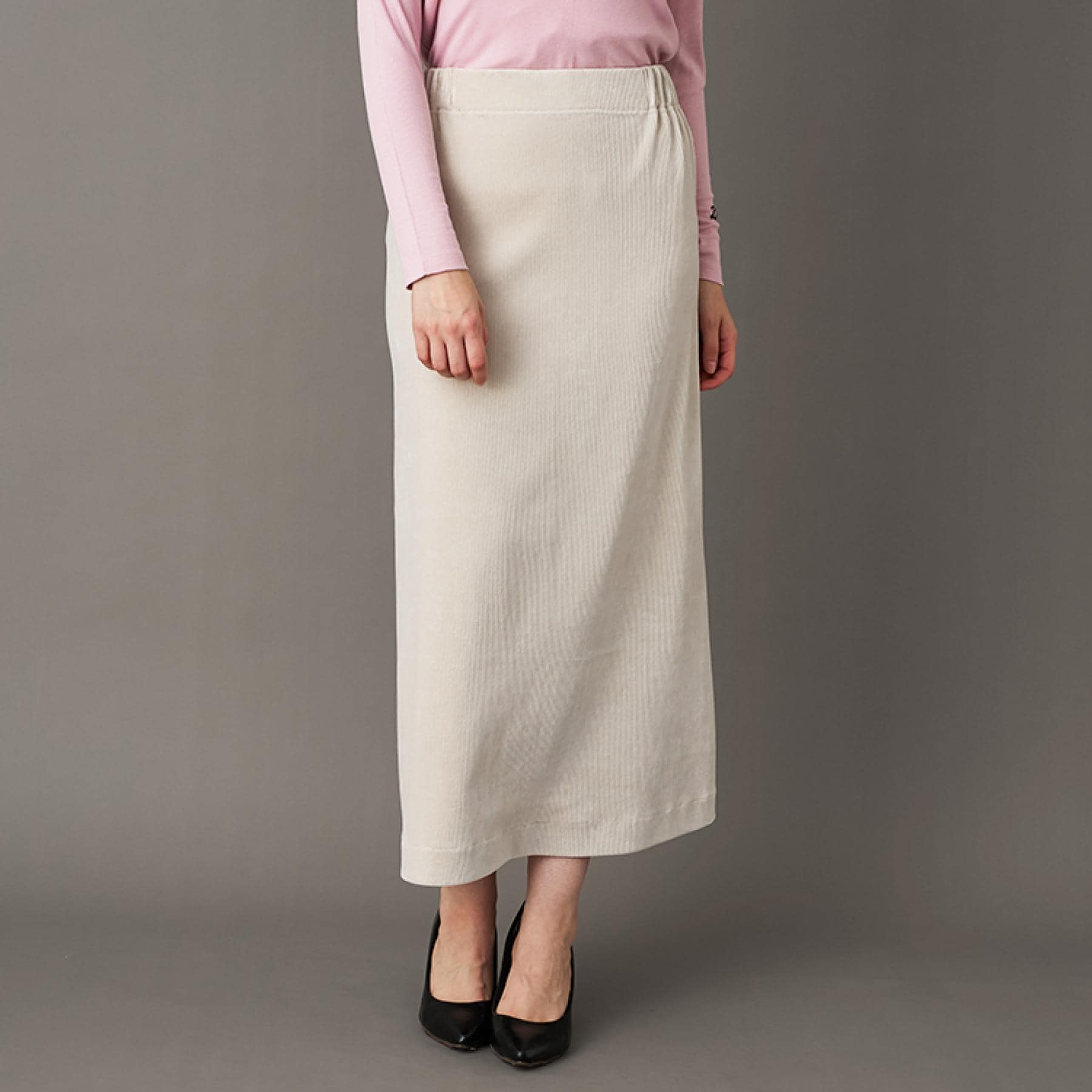 ドレステリア DRESSTERIOR コーデュロイジャージタイトスカート (ライトグレー(011)) ライトグレー(011)