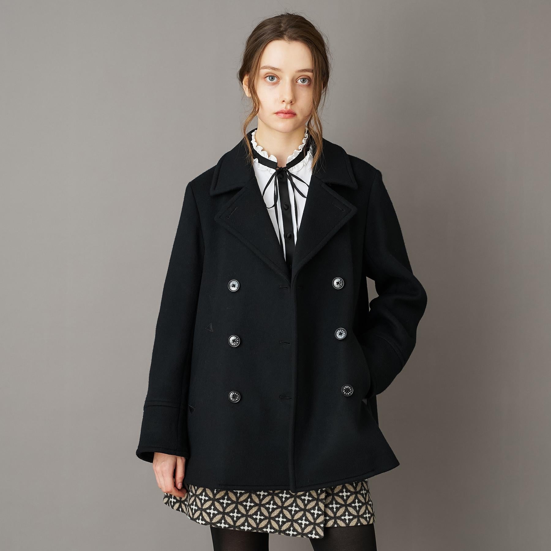 ドレステリア DRESSTERIOR Super140‘sAラインPコート (ブラック(019)) ブラック(019)