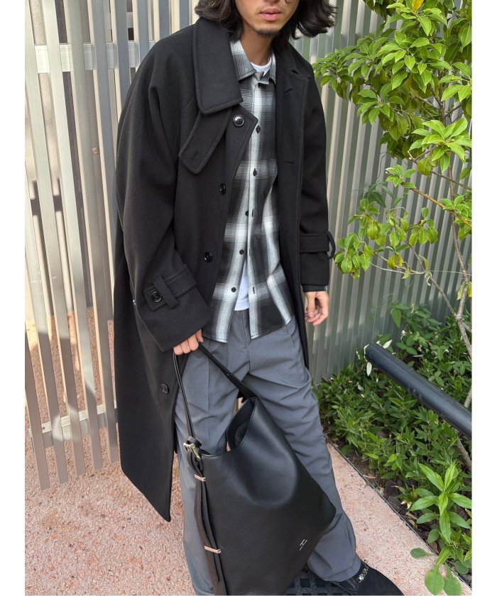 ドロー DRAW DRAW テックメルトン ダブルBIGコート (グレー) グレー