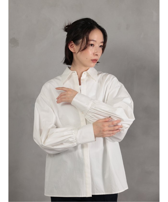 ドロー DRAW volume sleeve blouse (サックス) サックス