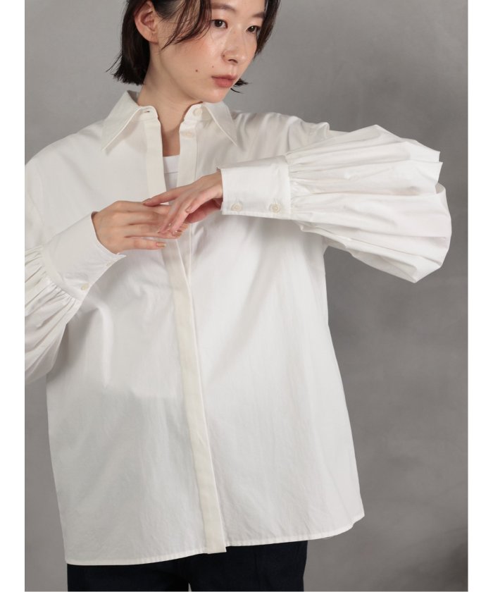 ドロー DRAW volume sleeve blouse (サックス) サックス