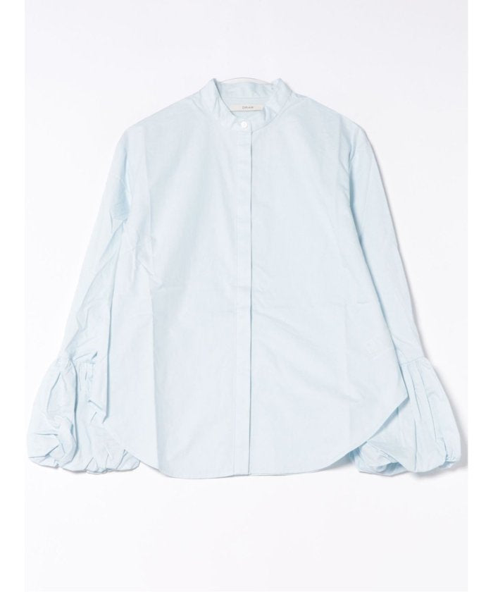 ドロー DRAW balloon cuff blouse (サックス) 白