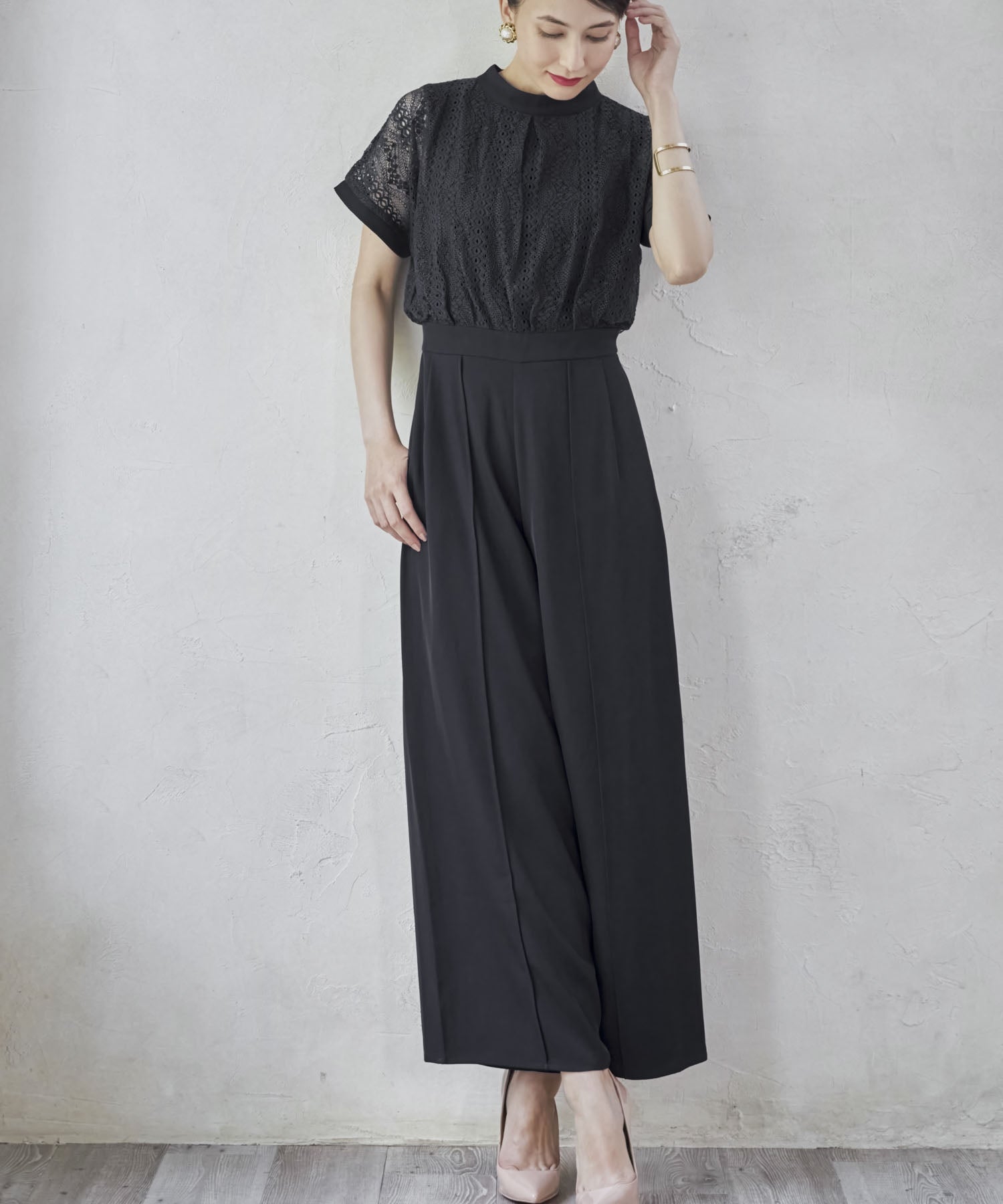 ドレスプラス DRESS+ ジャンプスーツ パンツドレス ポケット付き 結婚式