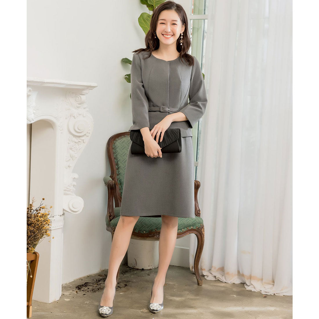 ドレスプラス DRESS+ セレモニースーツセットアップ【フォーマルママスーツ】