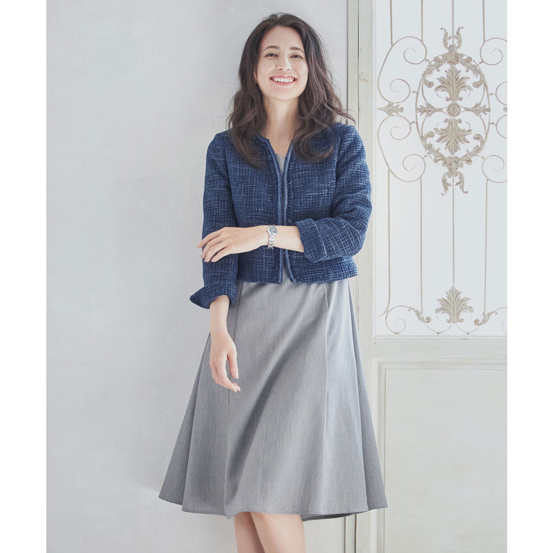 DRESS+ Formal Women's Formal Dress Jacket 2-Piece Set Setup for School Entrance Ceremony Graduation Ceremony Wedding