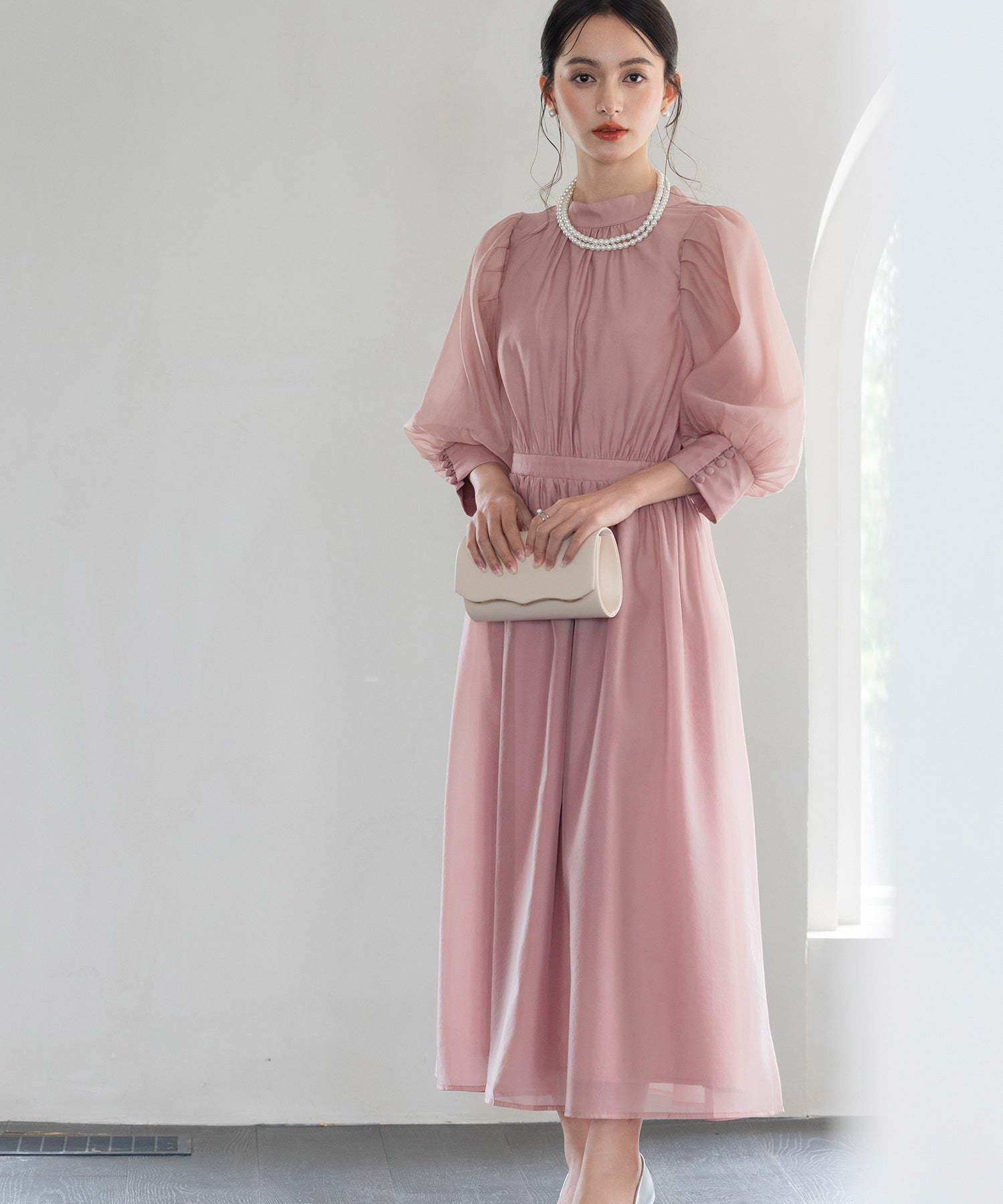 open lace back dress GABRIELLE DRESS IN SILK ORGANZA SEABREEZE main image 1