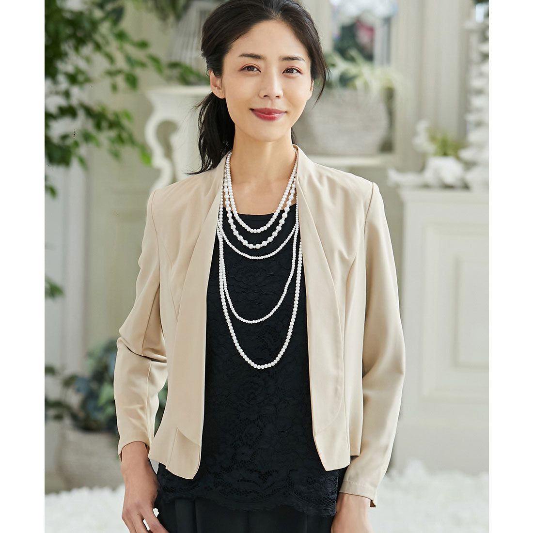 ドレスプラス DRESS+ ランダムフェイクパール5連ネックレス