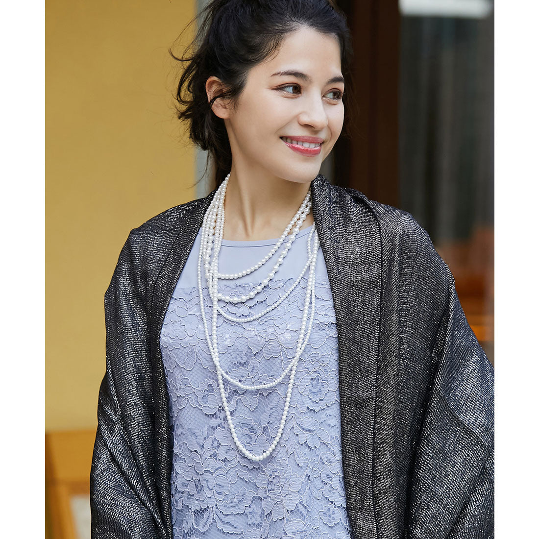 ドレスプラス DRESS+ ランダムフェイクパール5連ネックレス