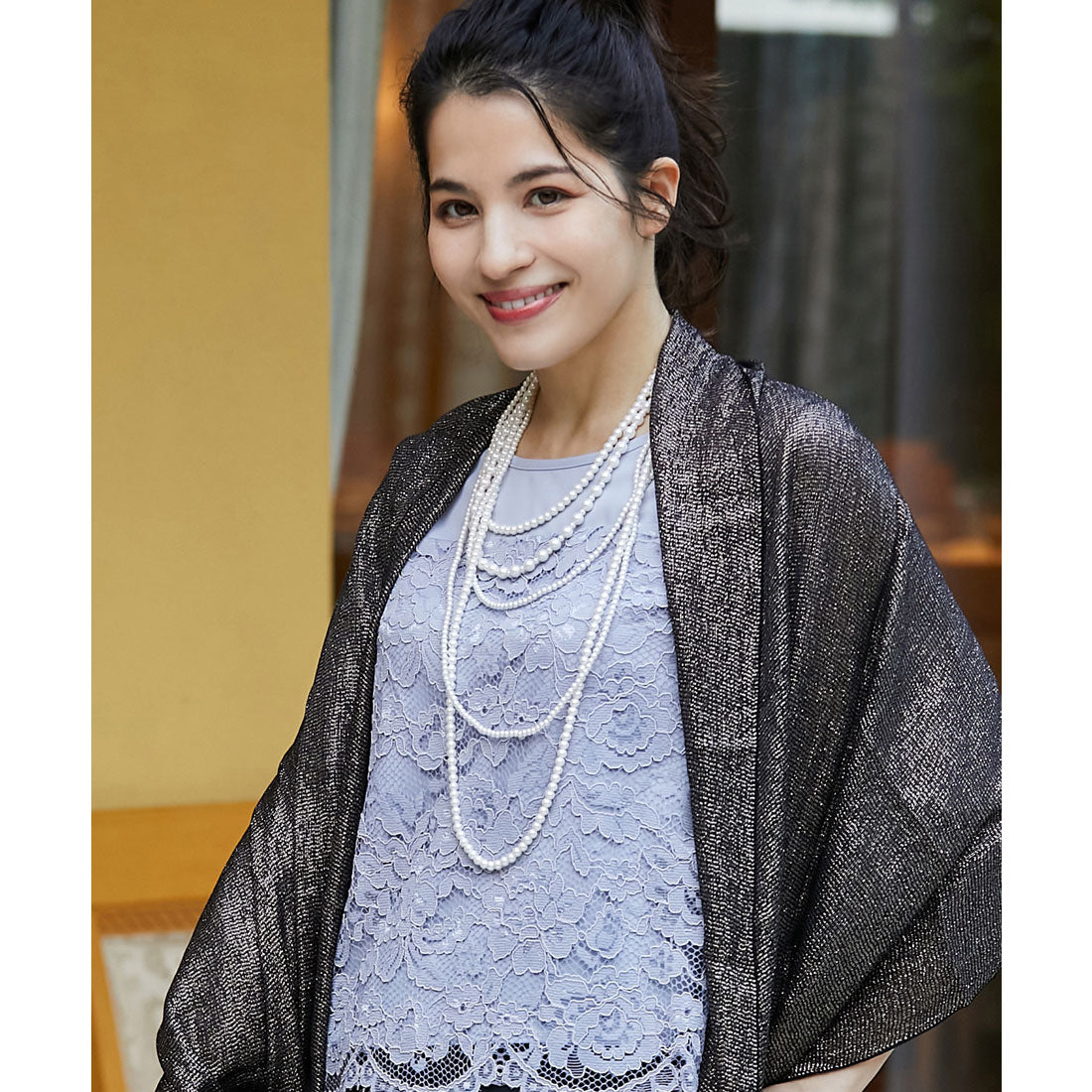 ドレスプラス DRESS+ ランダムフェイクパール5連ネックレス