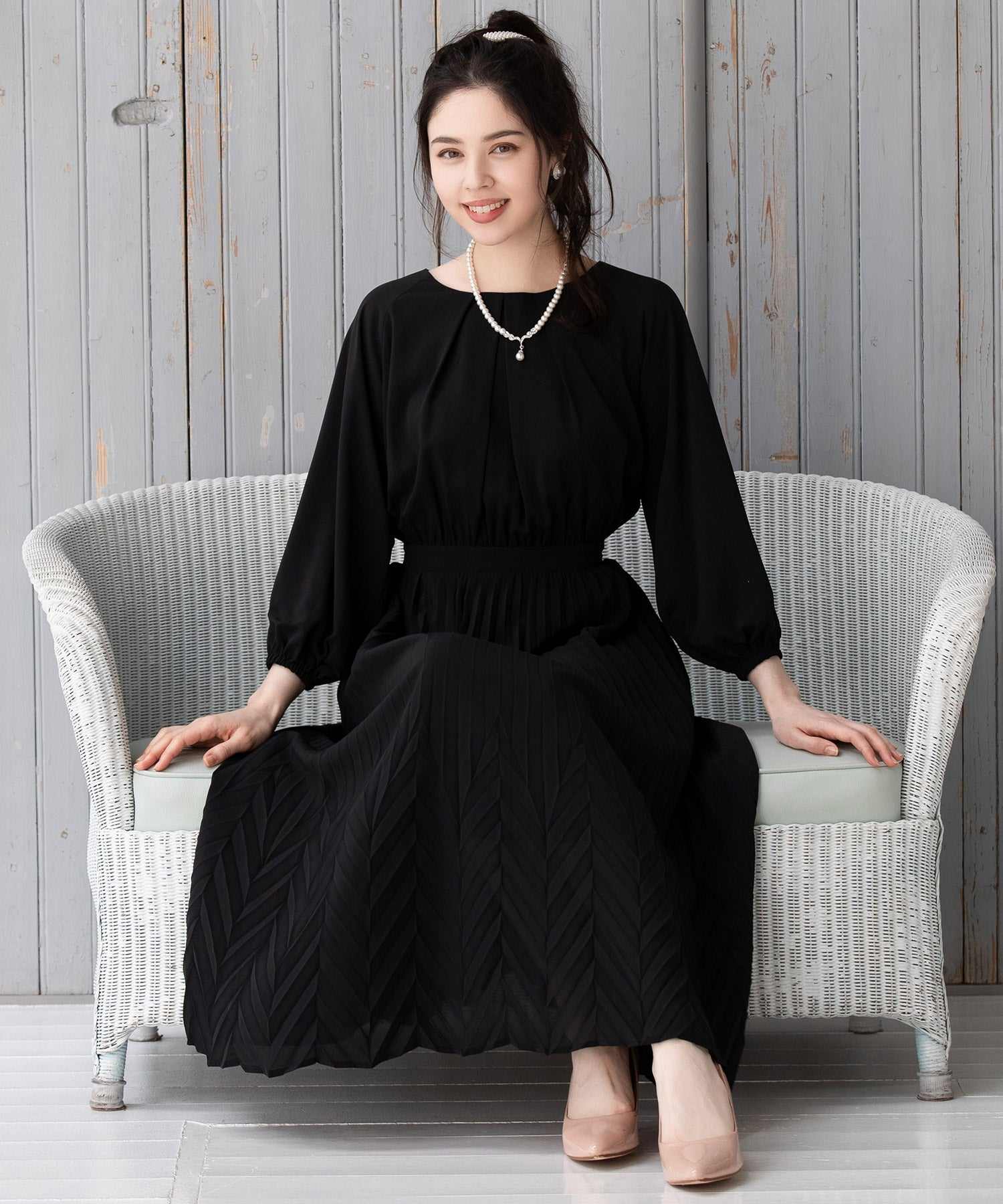 blue dress for baby girl DRESS+ One-Piece A-Line Pleated Midi Length Wedding Party Dress